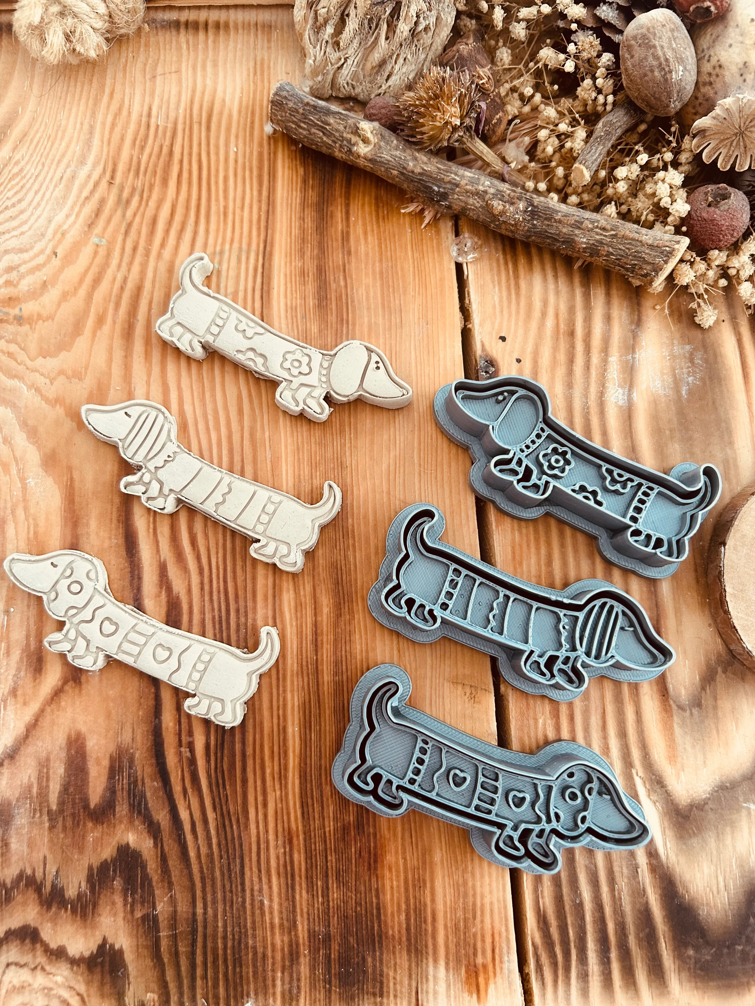 Sausage Dog Cutter & Stamp Set | Christmas Ornament Making Tools