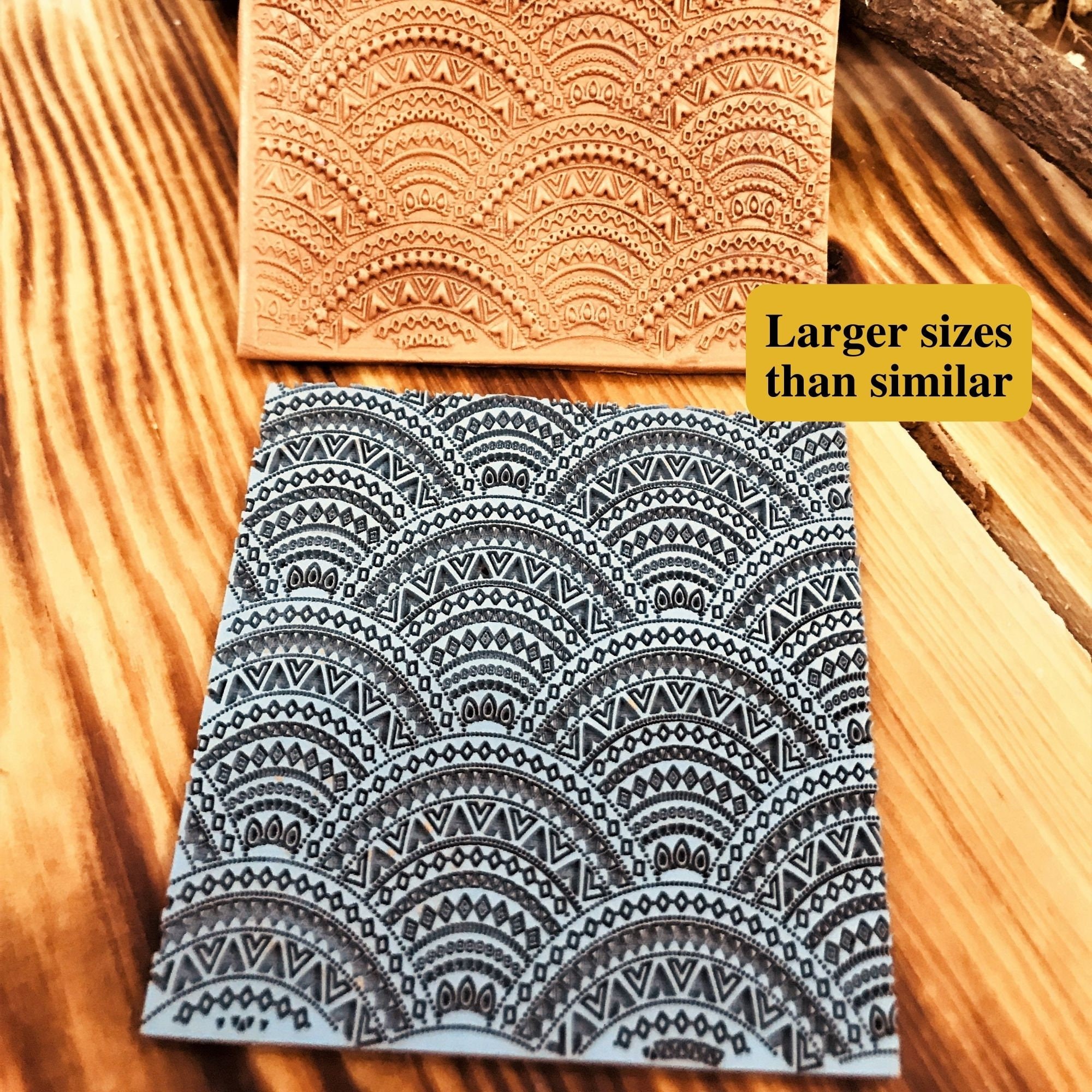 Mandala Art Deco Rubber Texture Mat⎥Polymer Clay Tools⎥Earring Making⎥Hand Roller⎥Clay Texture Tool⎥Jewellery Tools