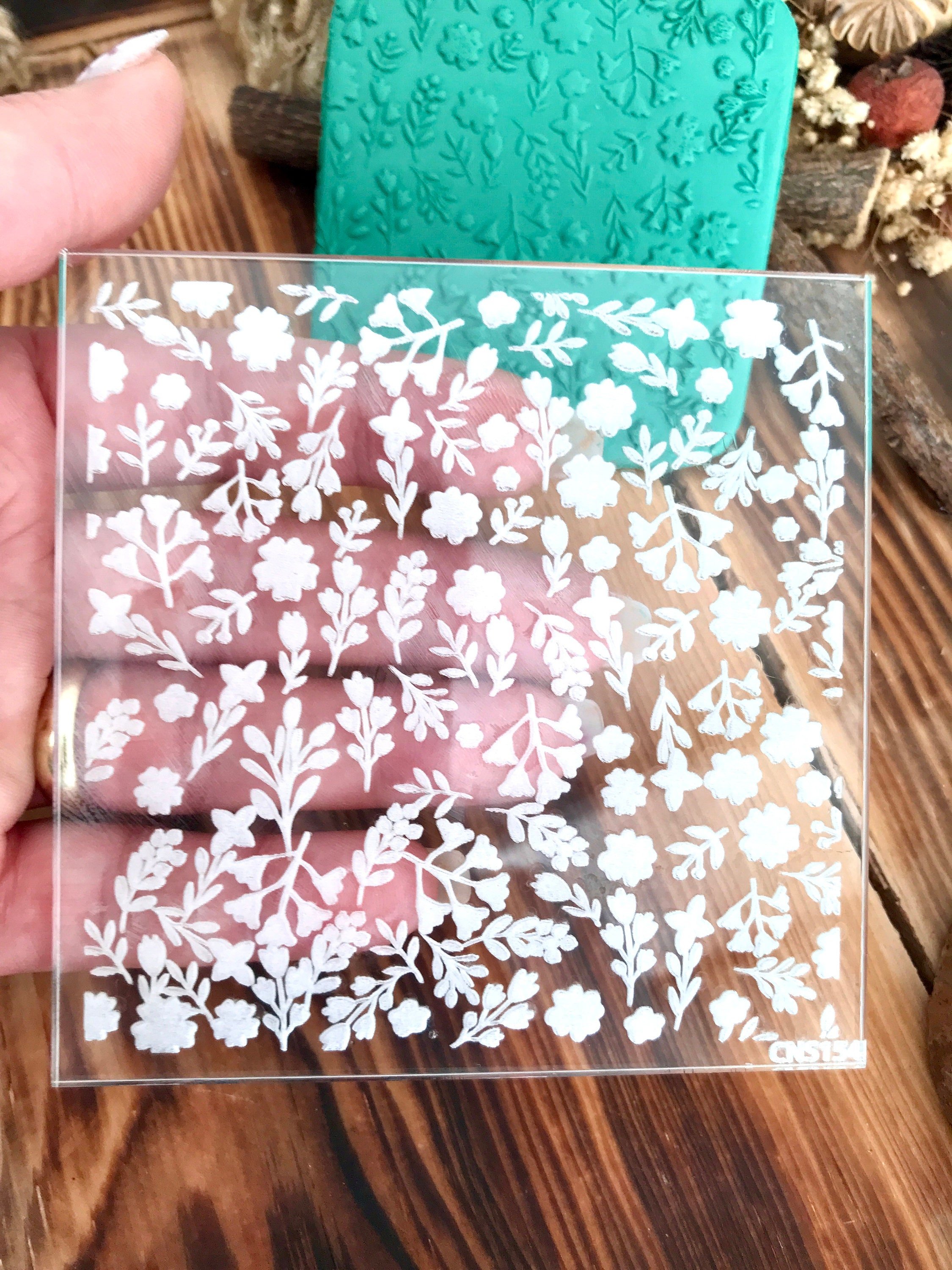 Botanical Leaf6 Texture Mat for Polymer Clay Rubber or Acrylic Texture Stamp, Clay Tool, Texture Sheet for Polymer Clay Earrings & Fondant Crafts