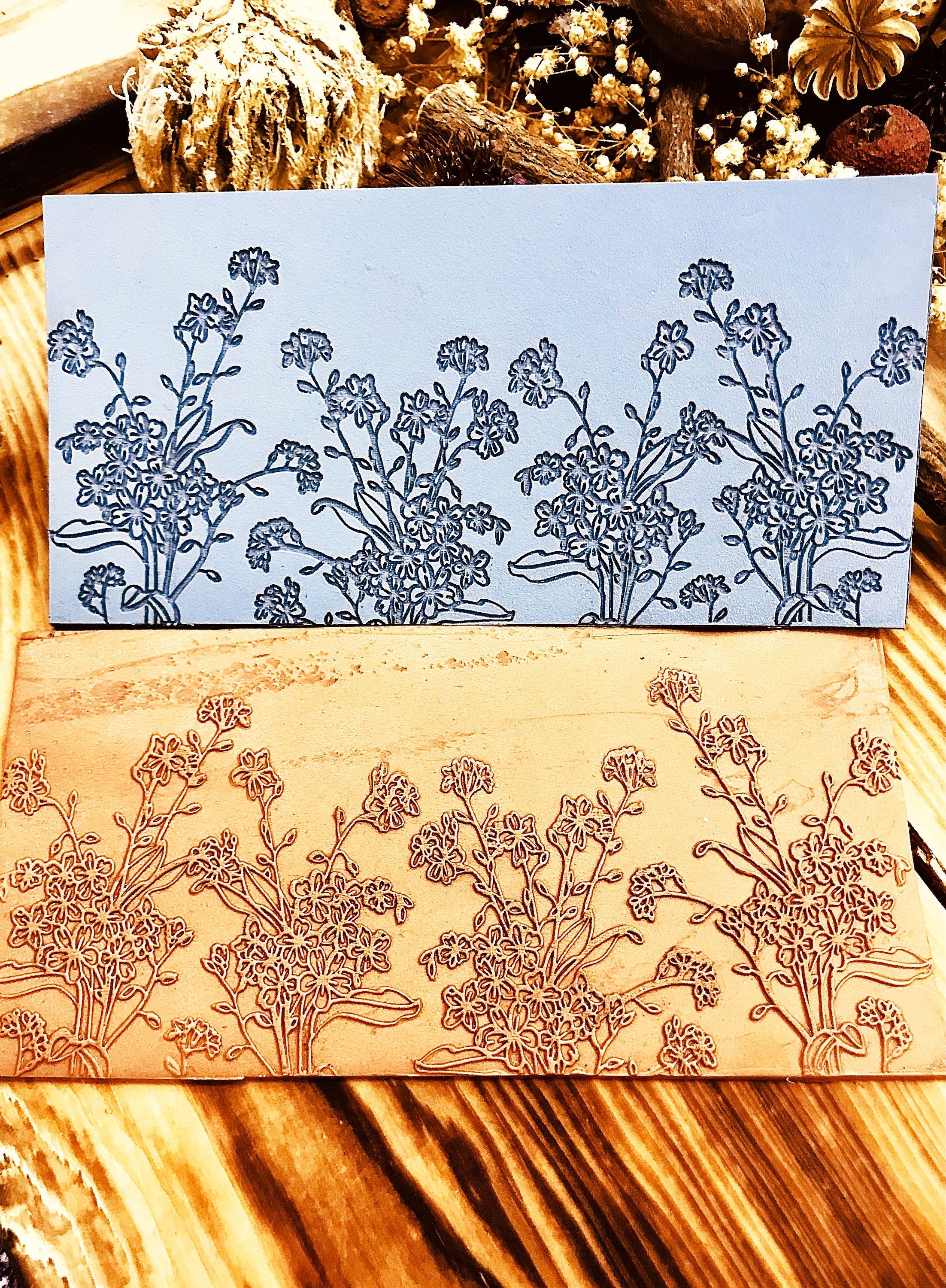 Flower Meadow Rubber Texture Mat – Large Polymer Clay Texture Sheet for Earrings & Jewelry | Floral Pattern | Flexible Clay Tool | 150x70mm