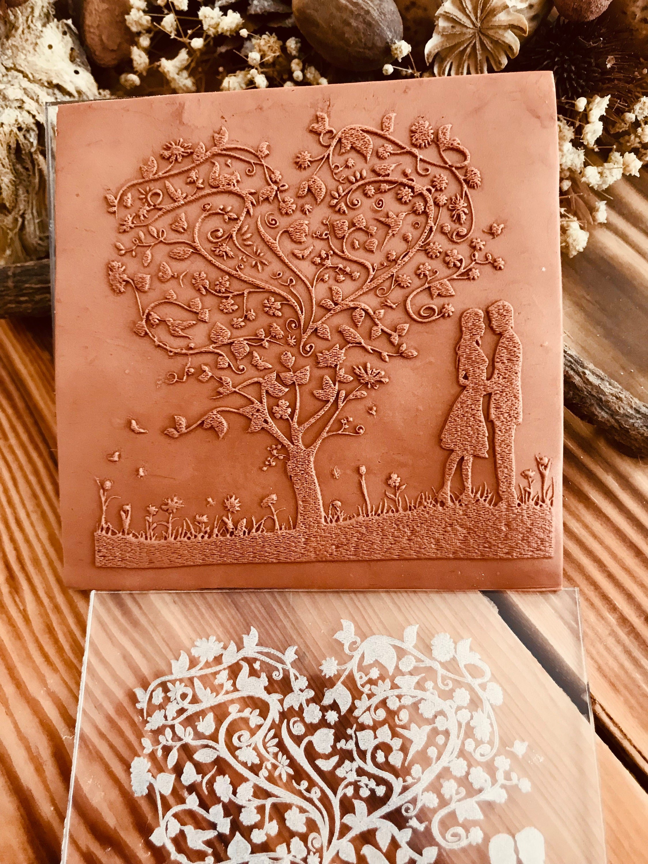 Valentine, Wedding, Bride Acrylic Embossing Stamp For Polymer Clay, Ceramic ,Fondant  Cookie Embosser, Cookie Stamp, Acrylic texture tool