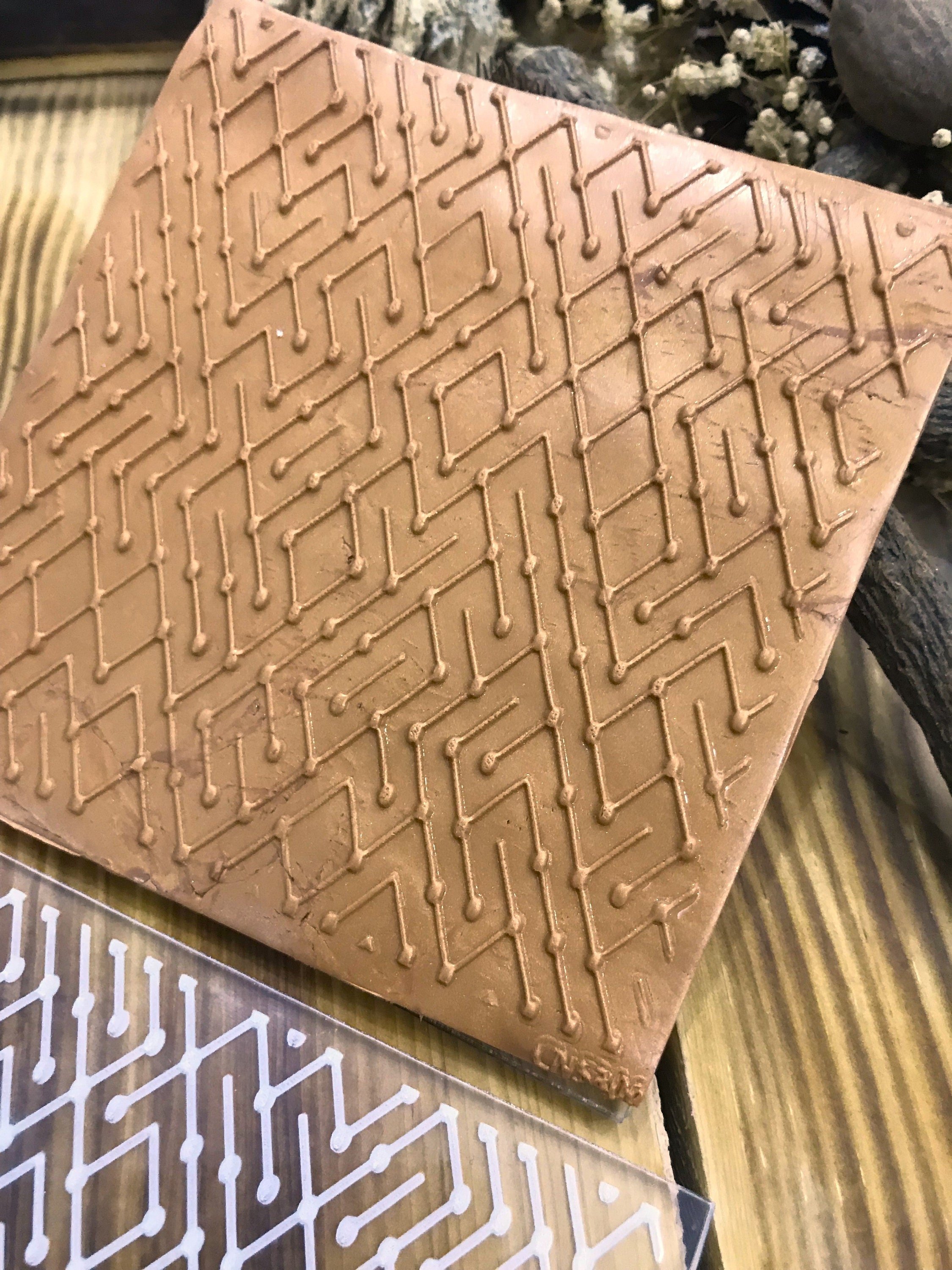 Electrical Patterned Rubber or Acrylic Texture Mat – Polymer Clay Stamp, Embossing Tool, Acrylic Texture Sheet, Plaque, Tile for Fimo, Sculpey, Cernit