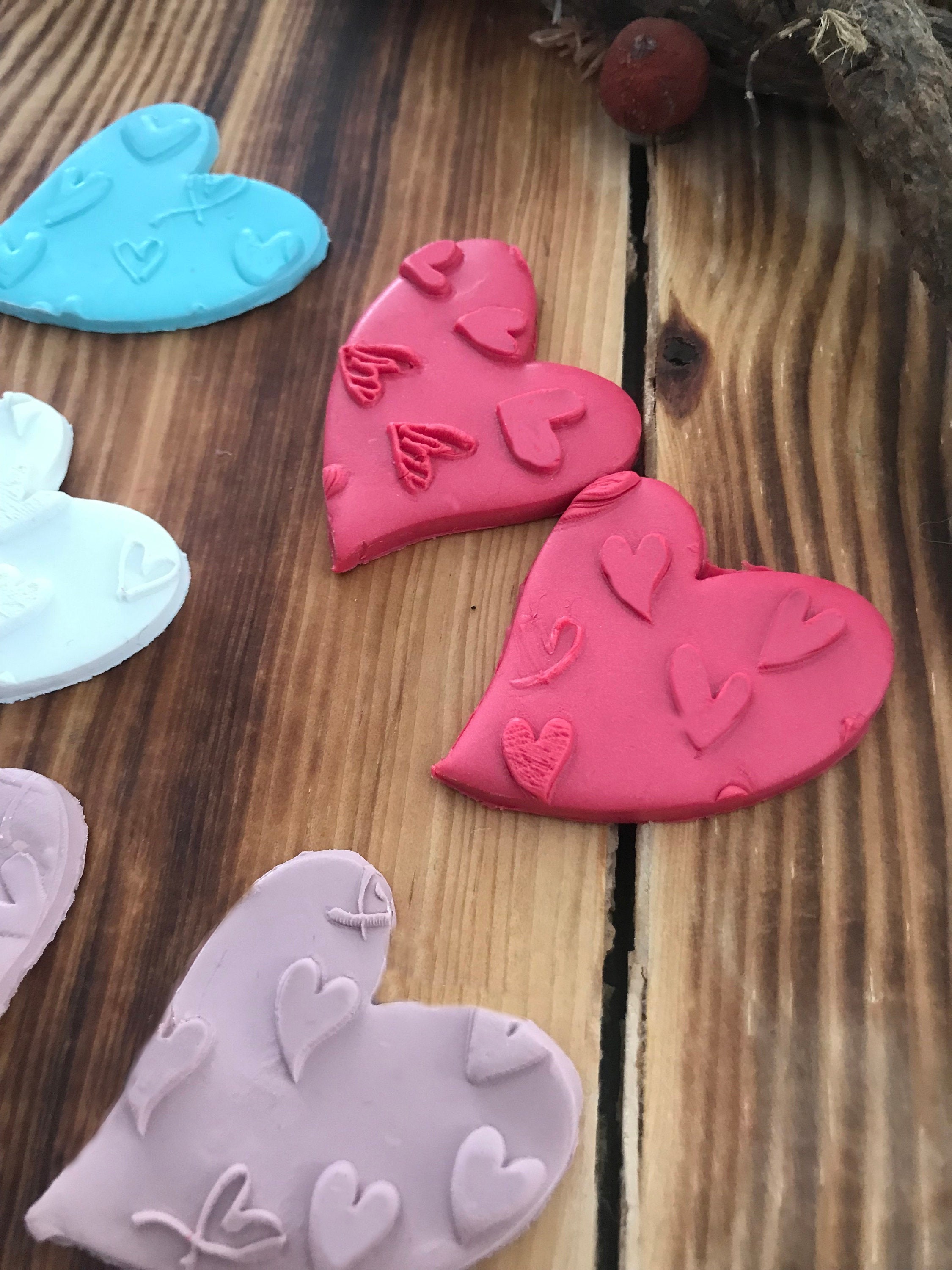 Heart Pattern Texture Mat, Acrylic Texture Sheet Polymer Clay Impression Mat, Acrylic Ceramic texture tool, Polymer Clay Earring Tool