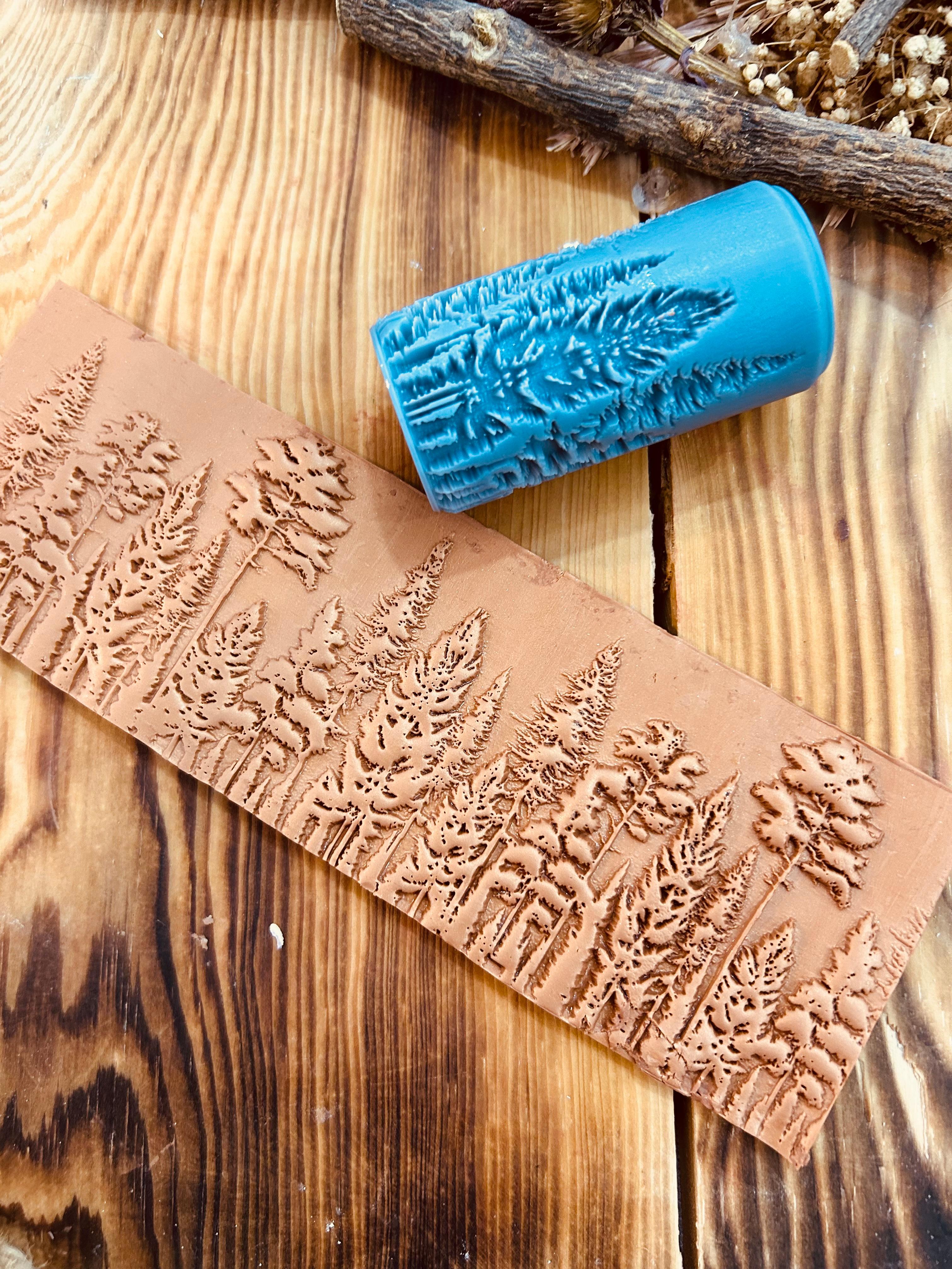 Forest Patterned 7cm High Roller, Embossing Texture Roller, DIY tool, Polymer Clay, Ceramic, Sugar Dough