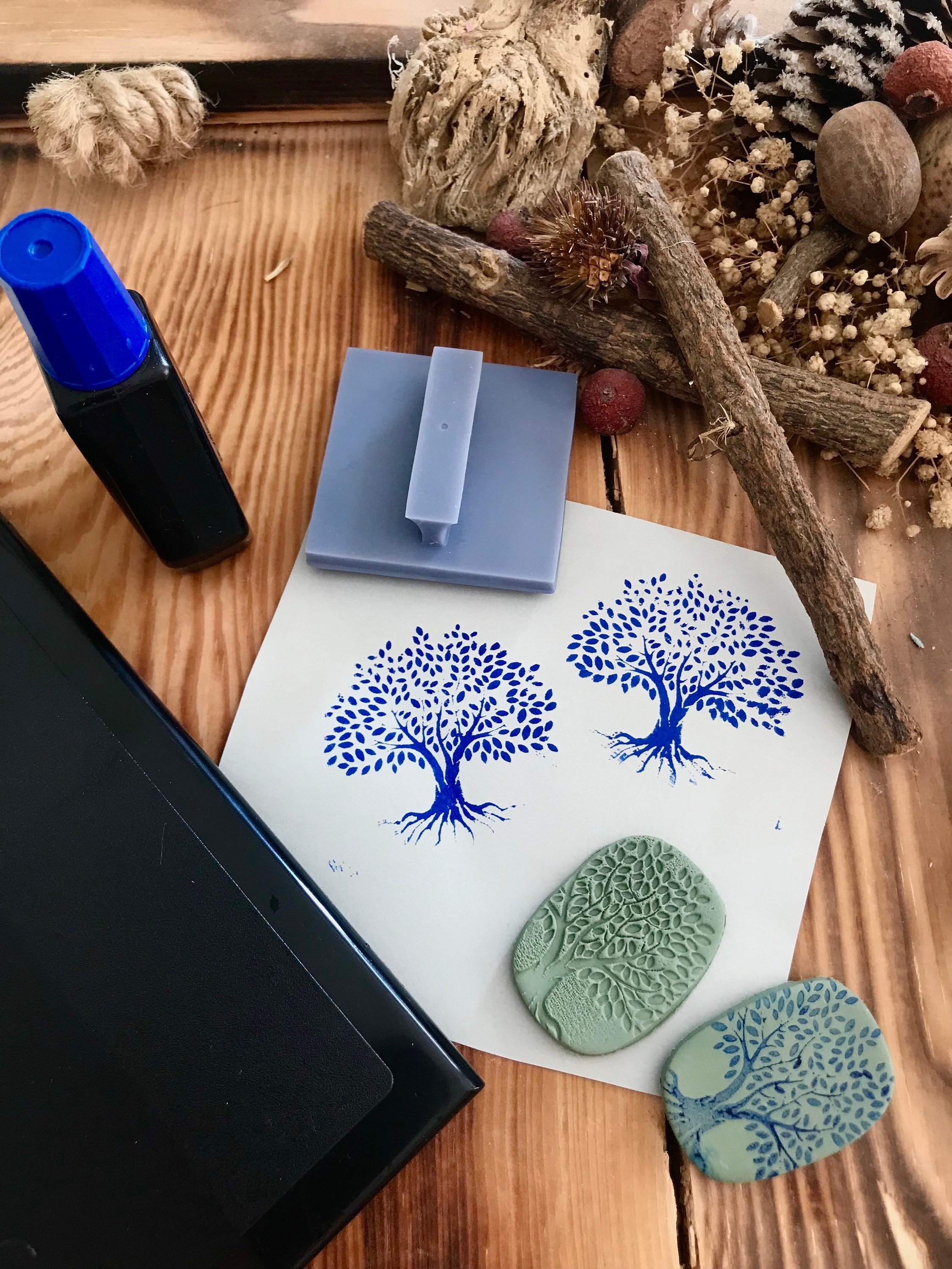 Life of Tree Rubber Stamp for Scrapbooking Decoration, Polymer Clay Deboss Stamp, Decorative Packaging, Card Making, DIY, Notebook Decorate