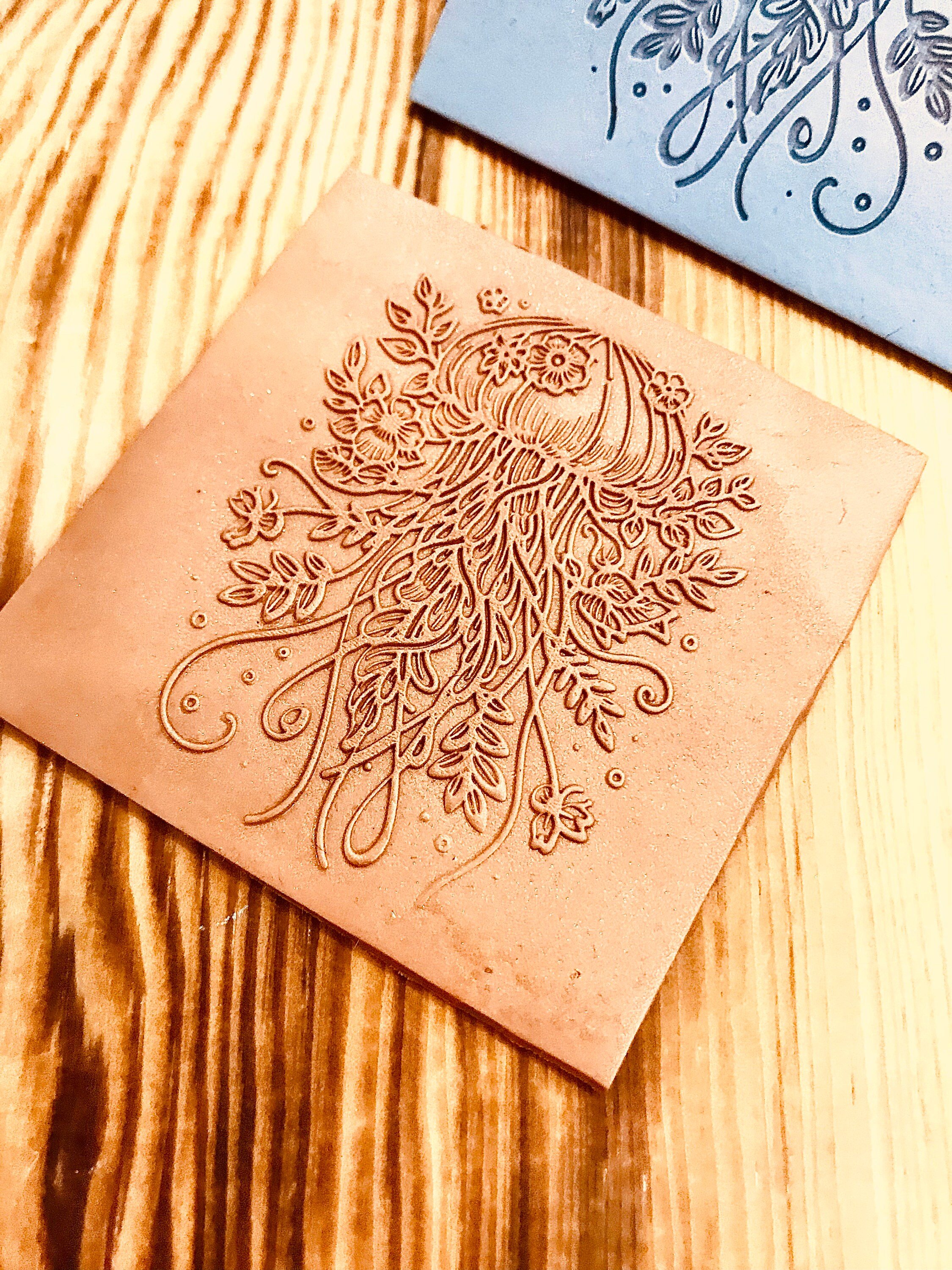 Jellyfish With Flowers Pattern Rubber Texture Mat Polymer Clay Tools⎥Earring Making⎥Hand Roller⎥Clay Texture Tool⎥Jewellery Tools