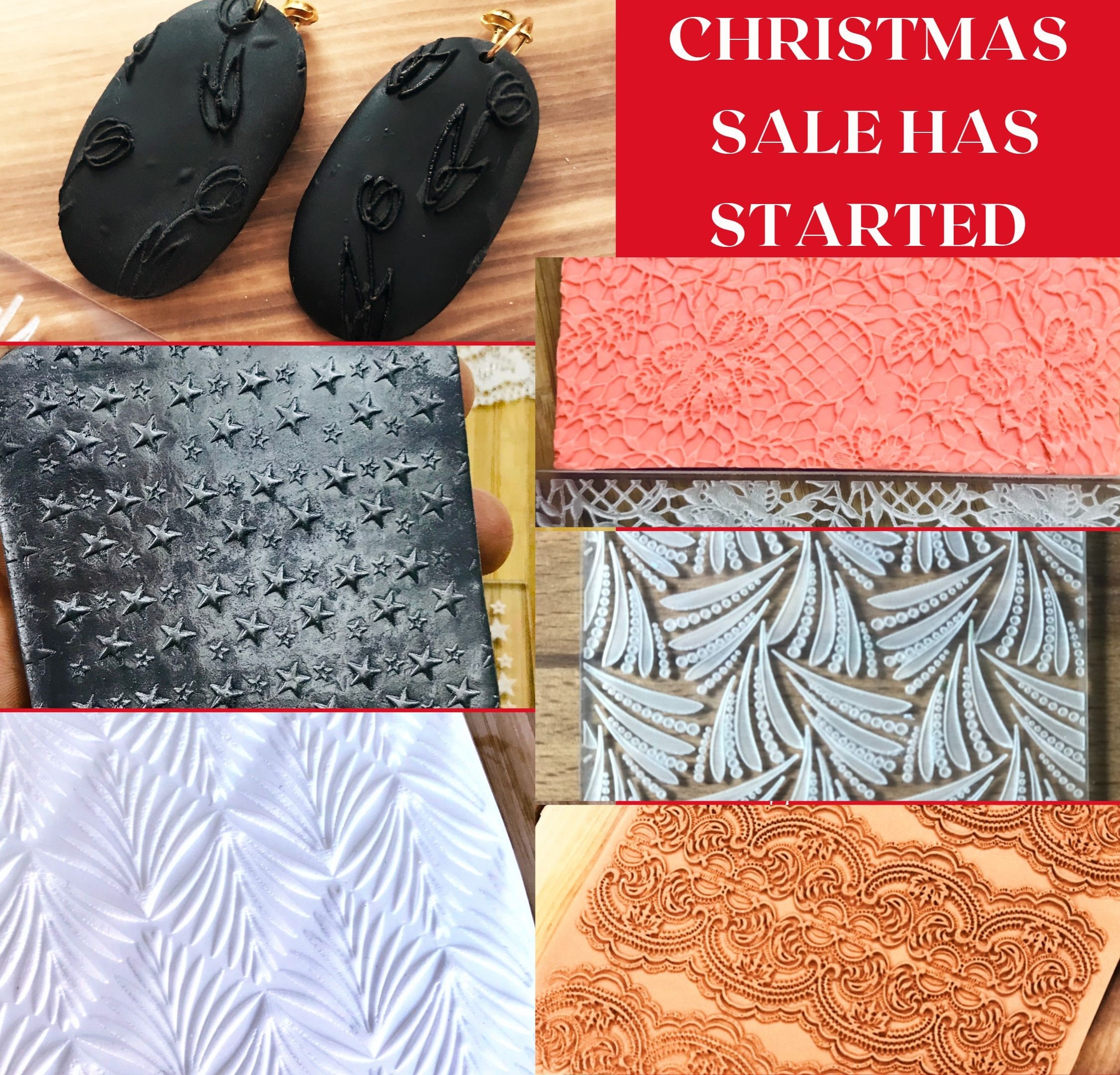 Baroque2 Pattern Texture Mat | Polymer Clay Debossing Stamp | Rubber or Acrylic Texture Sheet for Jewelry, Crafts, and Cake Decorating