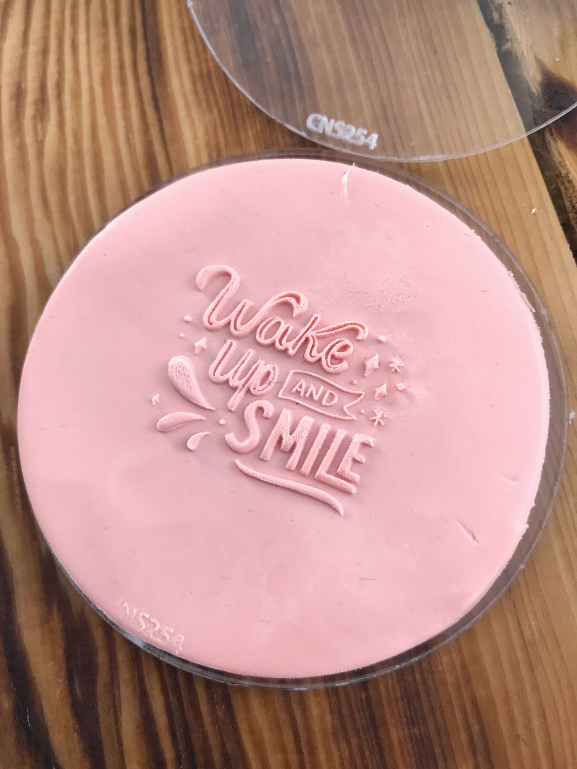 Wake Up And Smile Acrylic Texture Stamp for Polymer Clay, Embossing Stamp For Polymer Clay, Texture Sheet, Clay Stamp, Pottery Tools