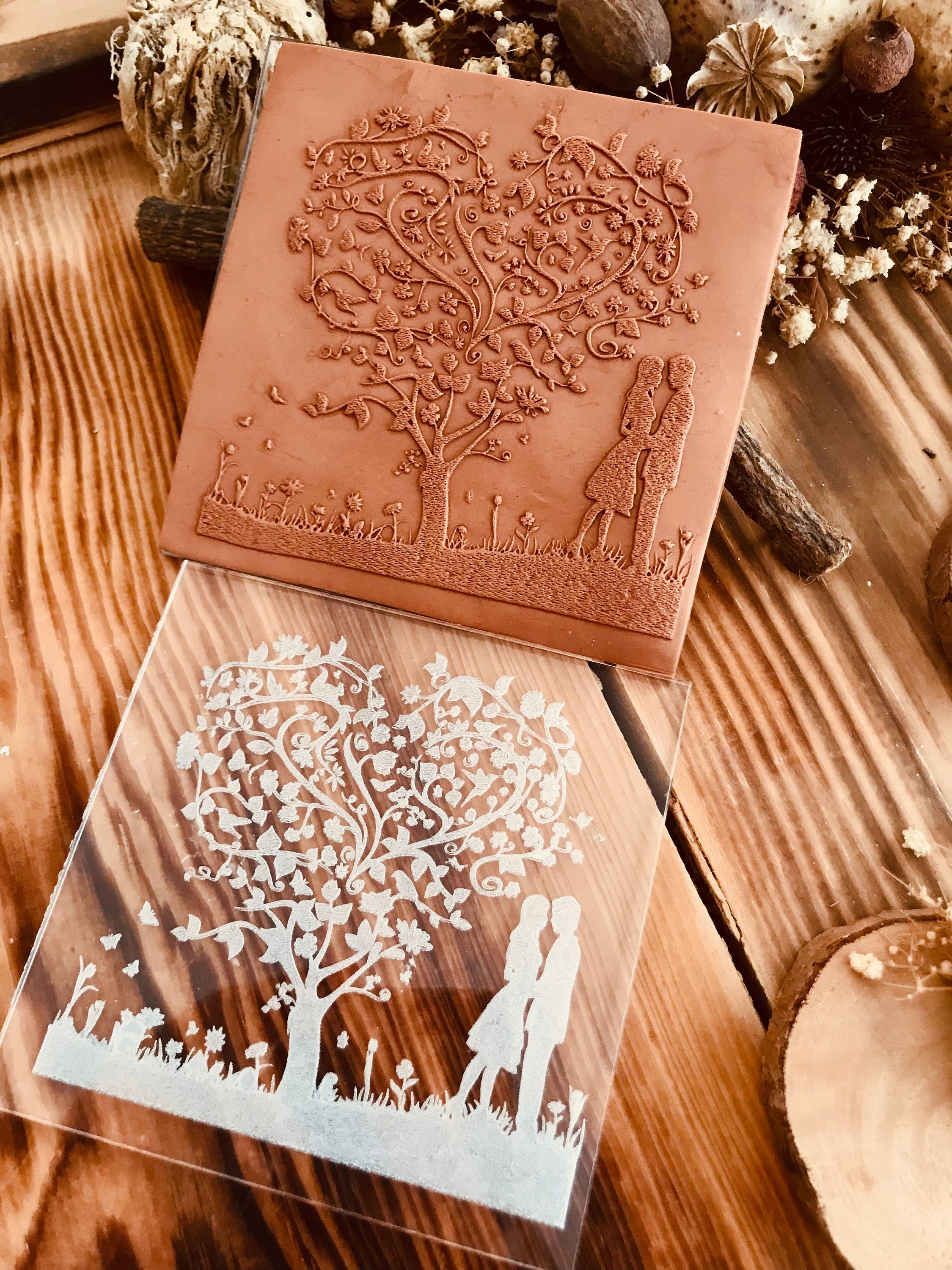 Valentine, Wedding, Bride Acrylic Embossing Stamp For Polymer Clay, Ceramic ,Fondant  Cookie Embosser, Cookie Stamp, Acrylic texture tool