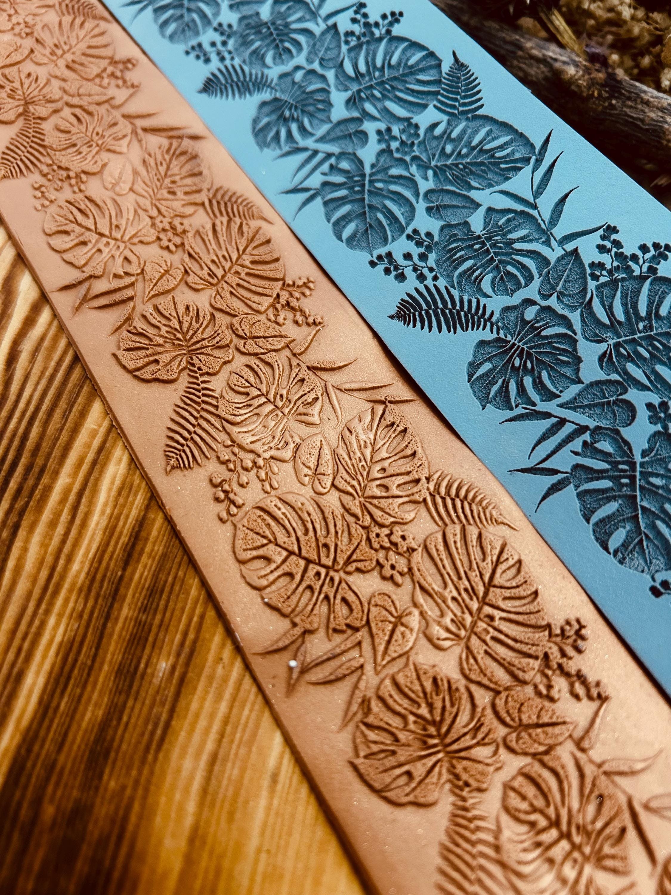 NEW Monstera Leaves Border Rubber Texture Mat for Polymer Clay, Air Dry Clay5*14cm or 5*30cm Seamless Pattern⎥Jewellery Tools For Metal Clay