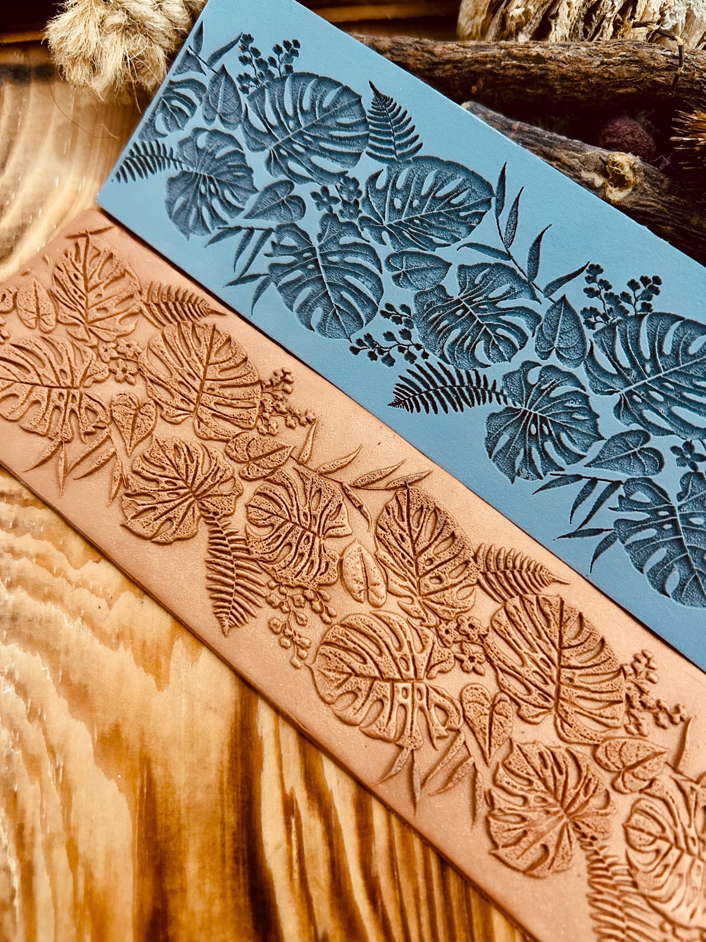 NEW Monstera Leaves Border Rubber Texture Mat for Polymer Clay, Air Dry Clay5*14cm or 5*30cm Seamless Pattern⎥Jewellery Tools For Metal Clay