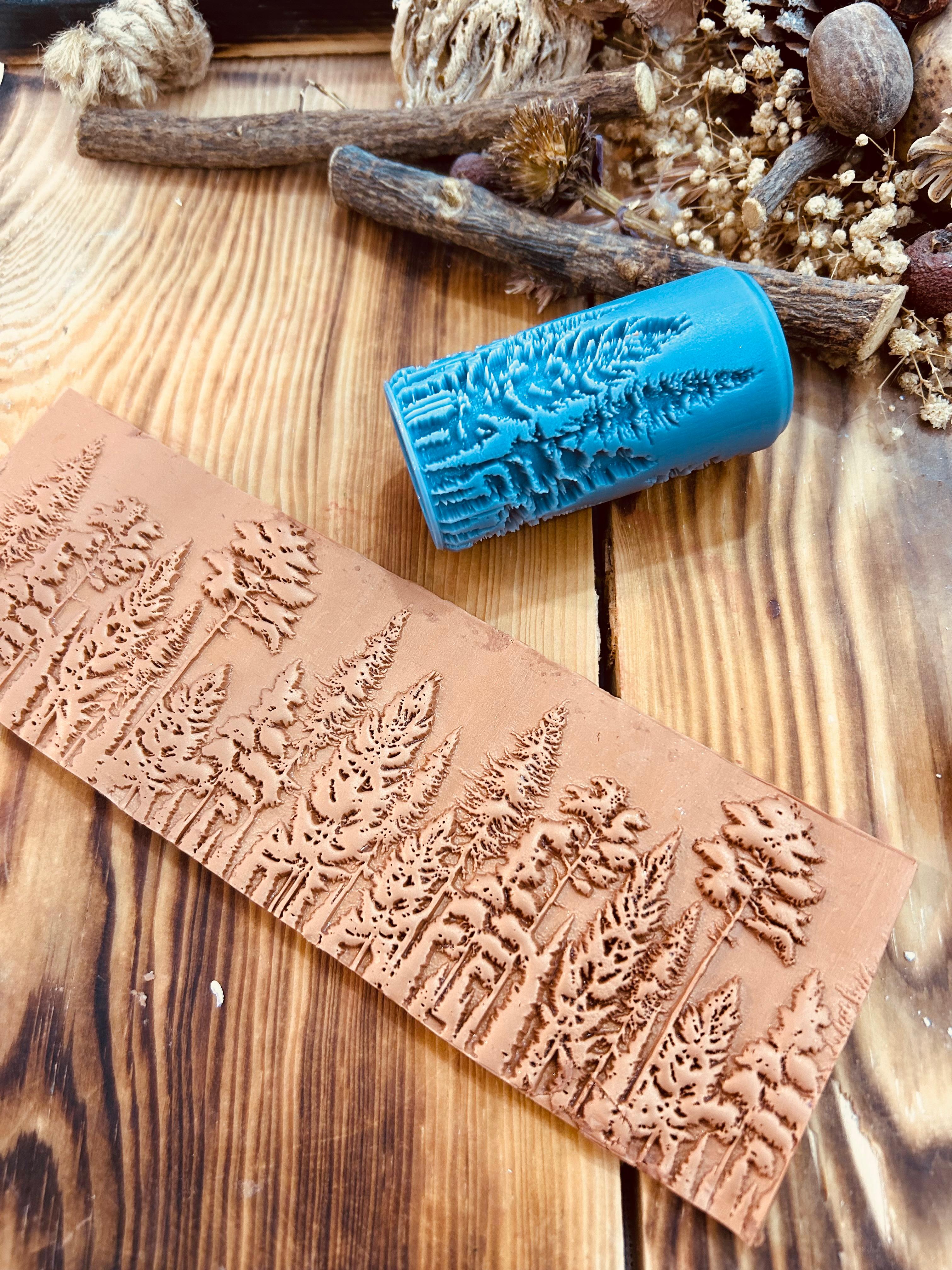 Forest Patterned 7cm High Roller, Embossing Texture Roller, DIY tool, Polymer Clay, Ceramic, Sugar Dough