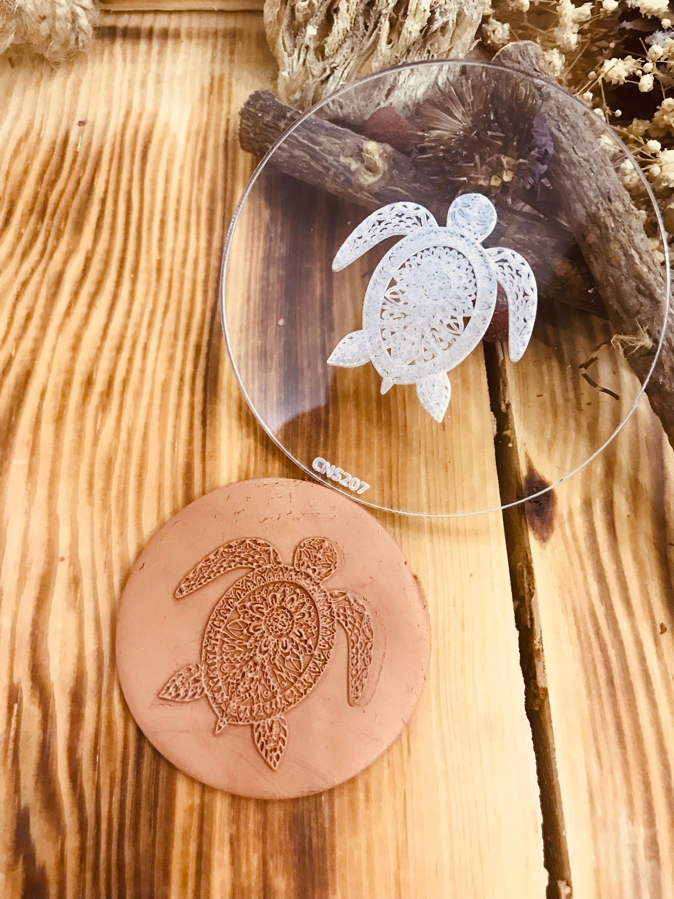 Mandala Turtle Pattern Texture Mat, Debossing Stamp, Acrylic clay texture tool, Texture Sheet,Ceramic Supplies, Texture Plate