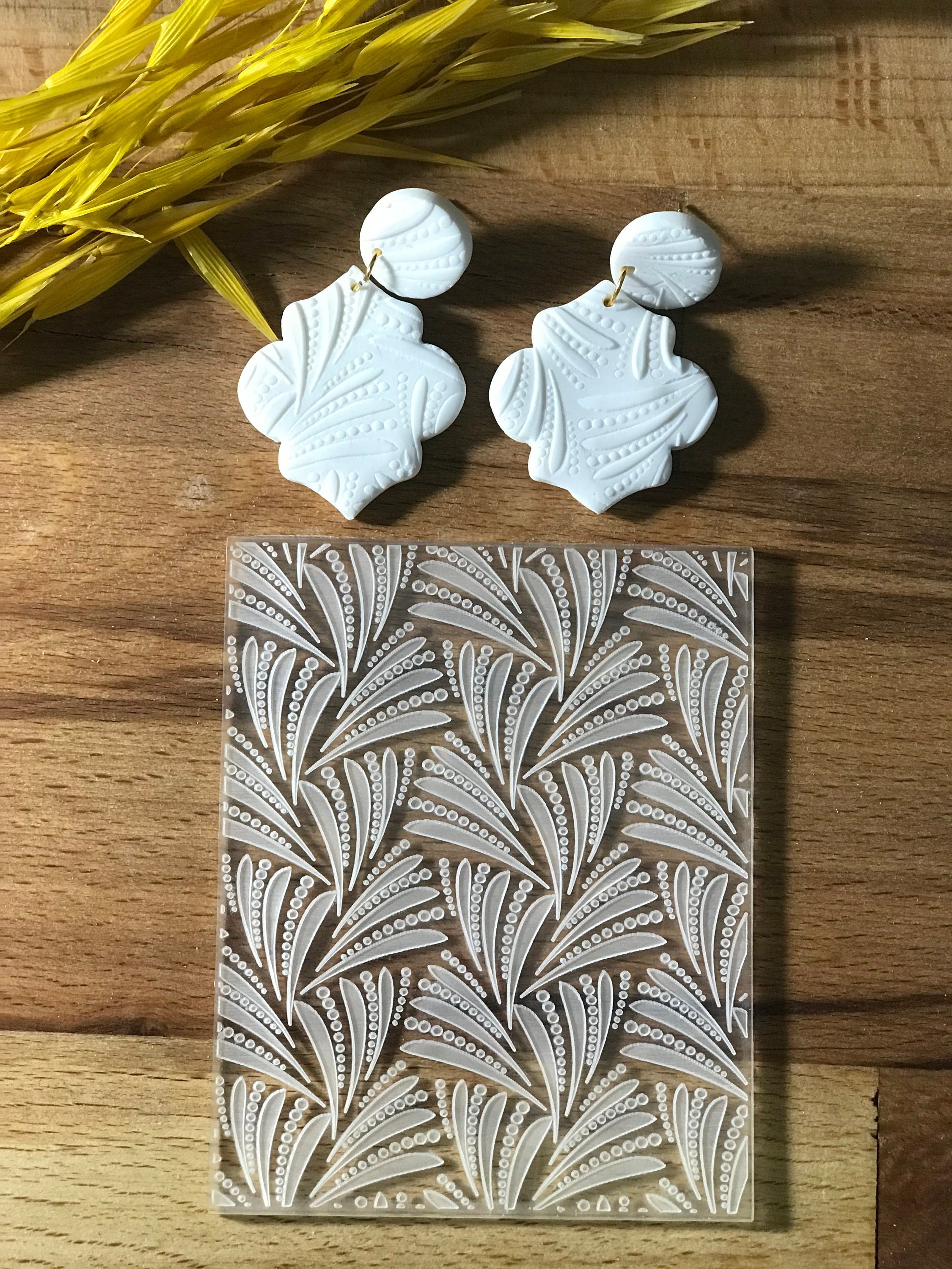 Lace Pattern Embossing Stamp for Polymer Clay, Texture Sheet, Bride Earring Pattern, Ceramic Pattern Supplies, Texture Plate