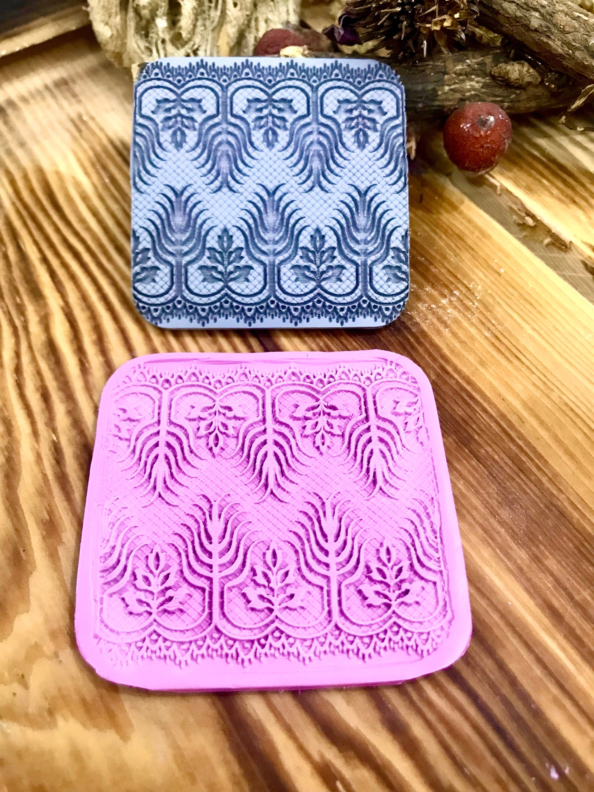 Baroque Pattern Rubber Texture Mat⎥Polymer Clay Tools⎥Earring Making⎥Hand Roller⎥Clay Texture Tool⎥Jewellery Tools