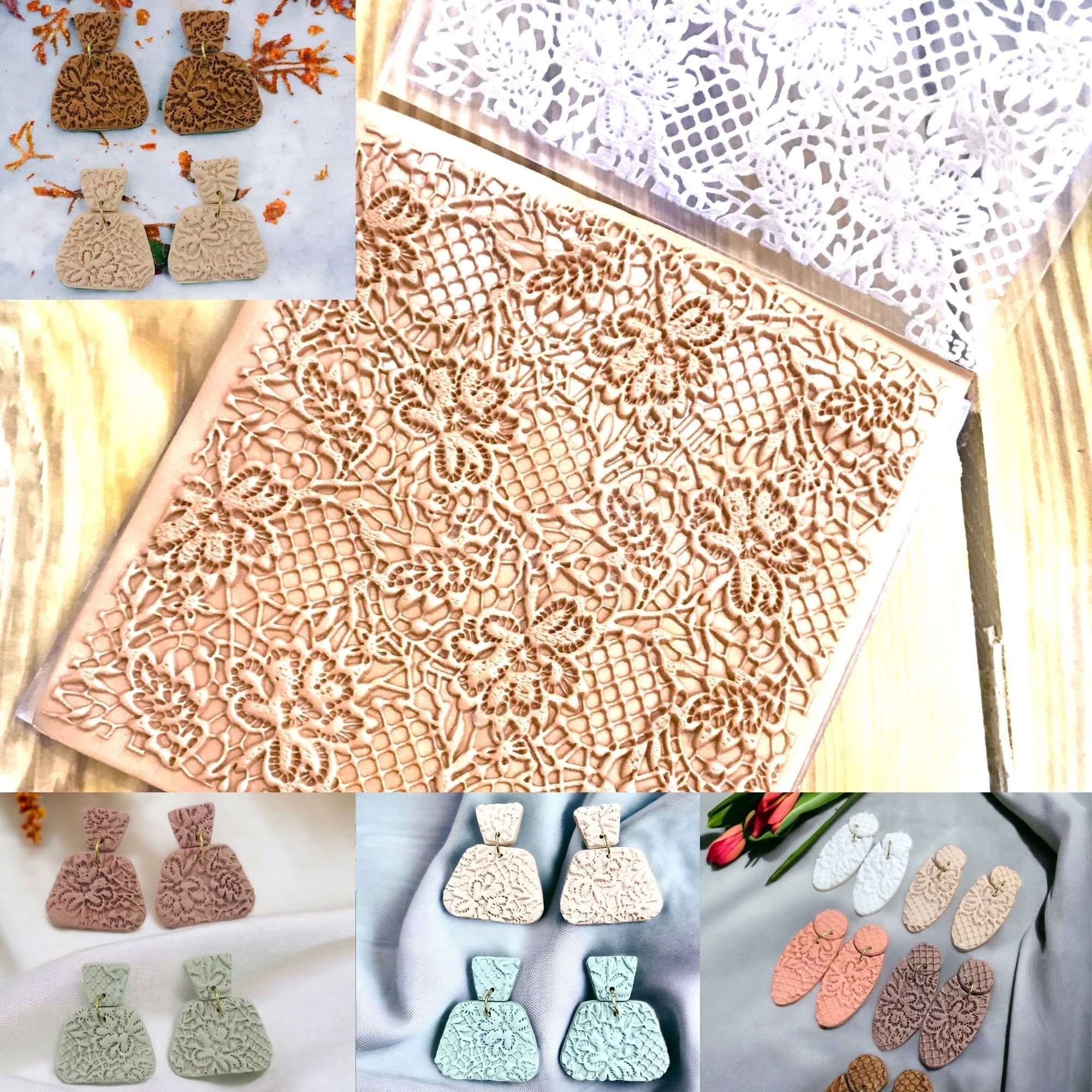 Rose Pattern Acrylic Texture Mat, Debossing Stamp,Halloween, Acrylic Texture, Polymer Clay Texture Sheet, Ceramic Earring Supplies