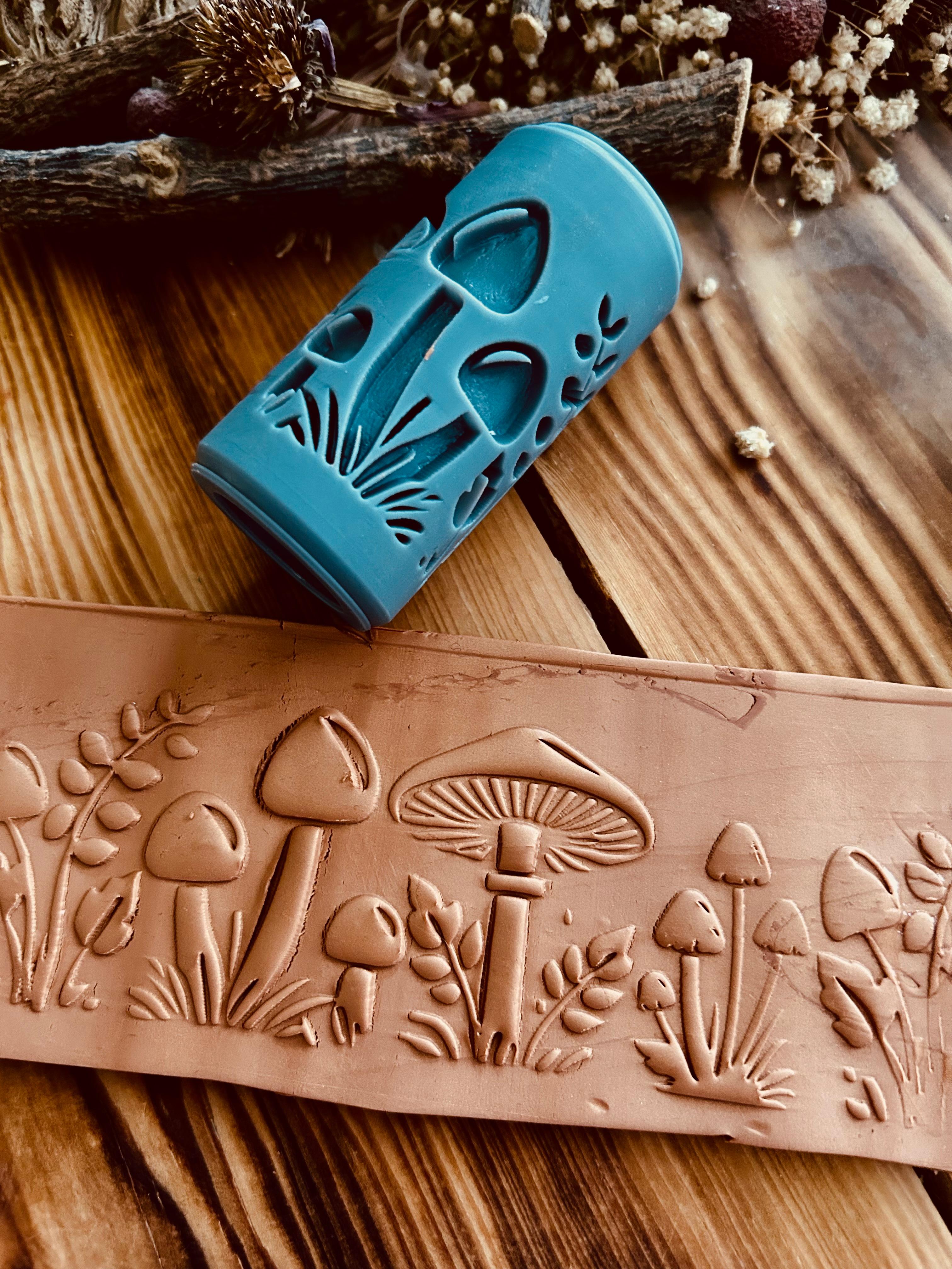 NEW Mushroom Patterned 7cm High Roller, Embossing Texture Roller, DIY tool, Polymer Clay, Ceramic, Sugar Dough