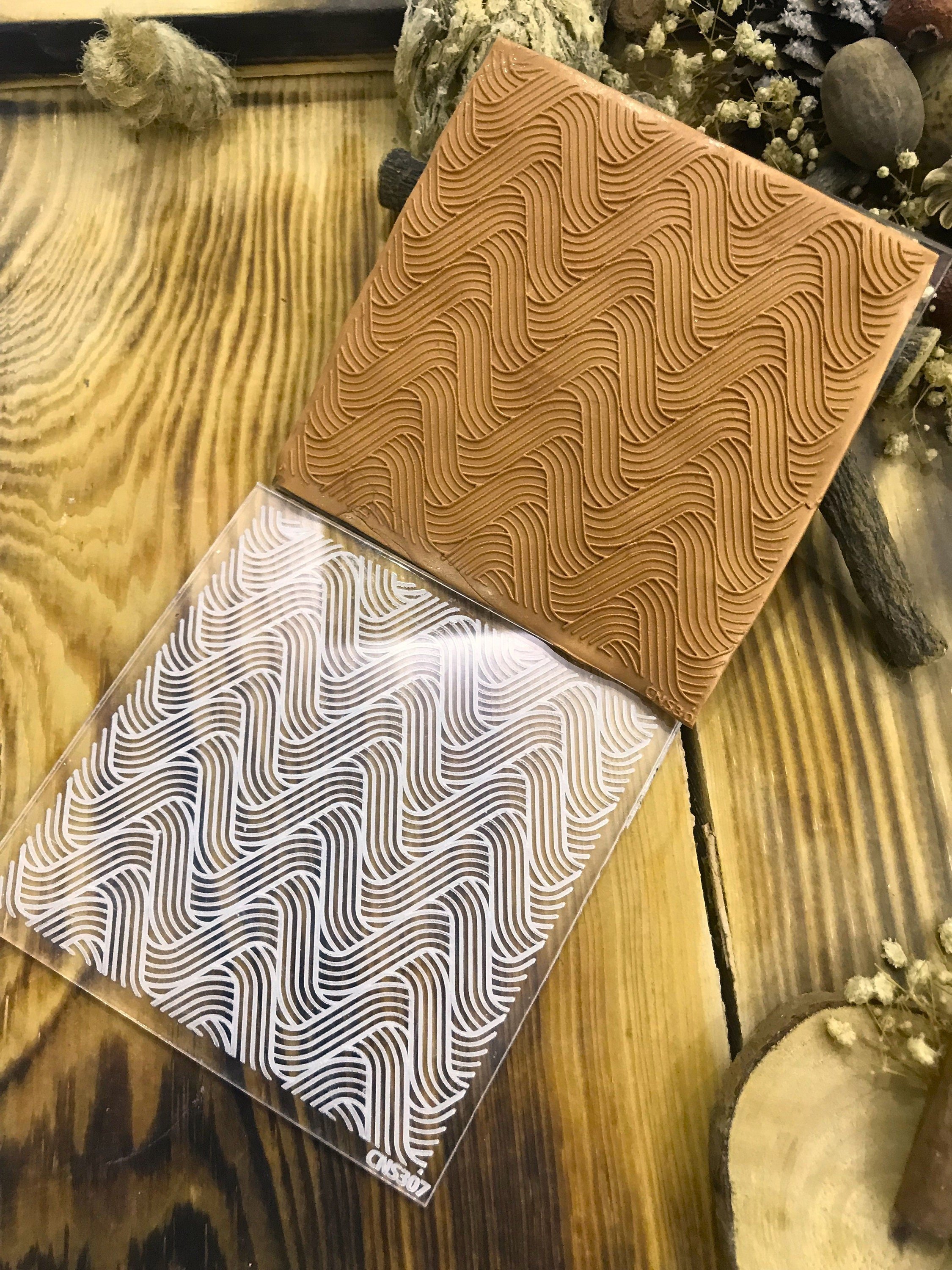 Wave Pattern Acrylic Texture Tile, 10*10cm size,Polymer Clay Embossing Stamp,  Texture Plaque,Texture Tile,Fimo, Sculpey, Cernit