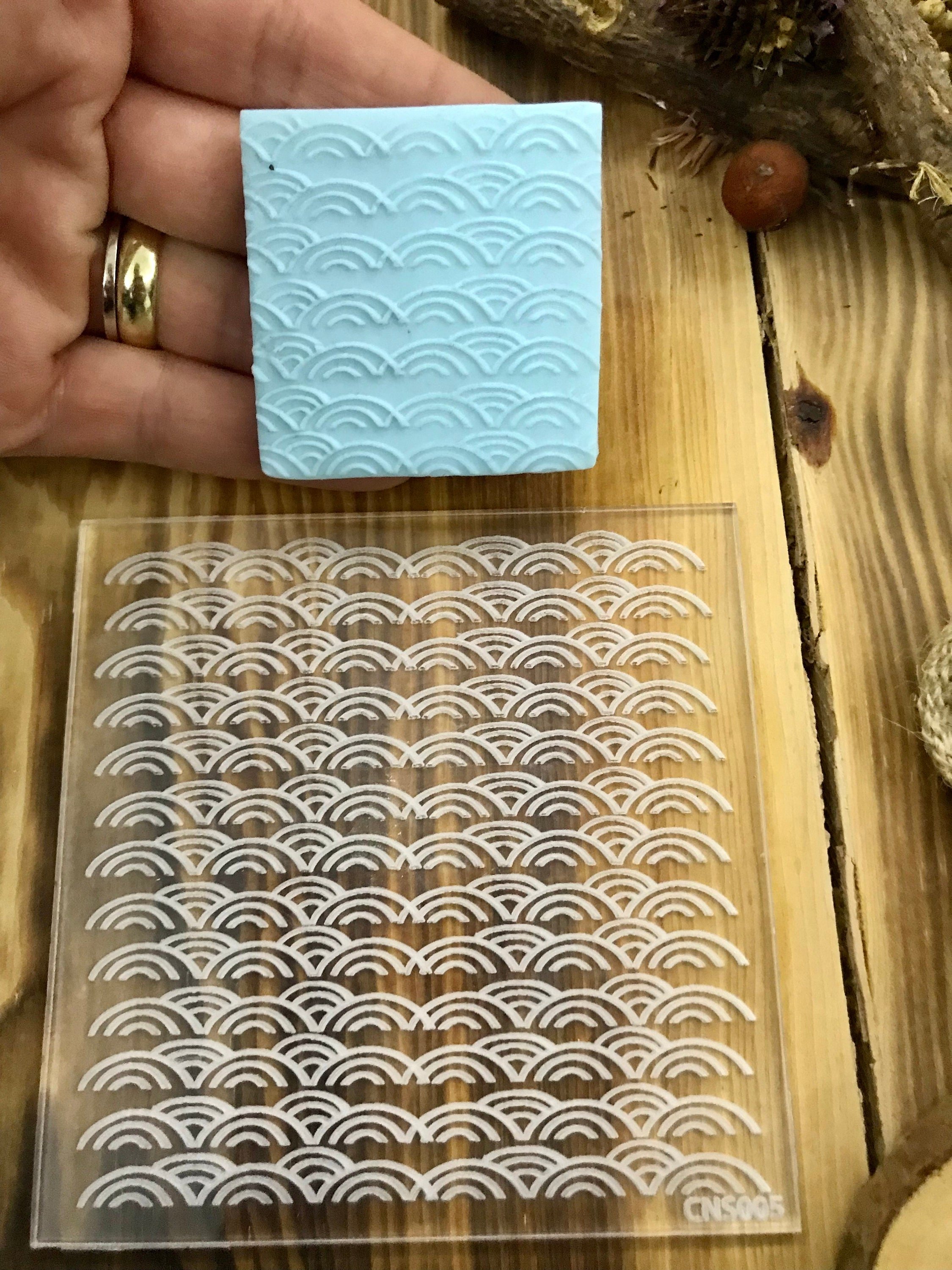 Cloud Pattern Texture Mat – 10x10 cm – Polymer Clay, Air Dry Clay, Metal Clay, and Soap Compatible – Acrylic or Rubber Options