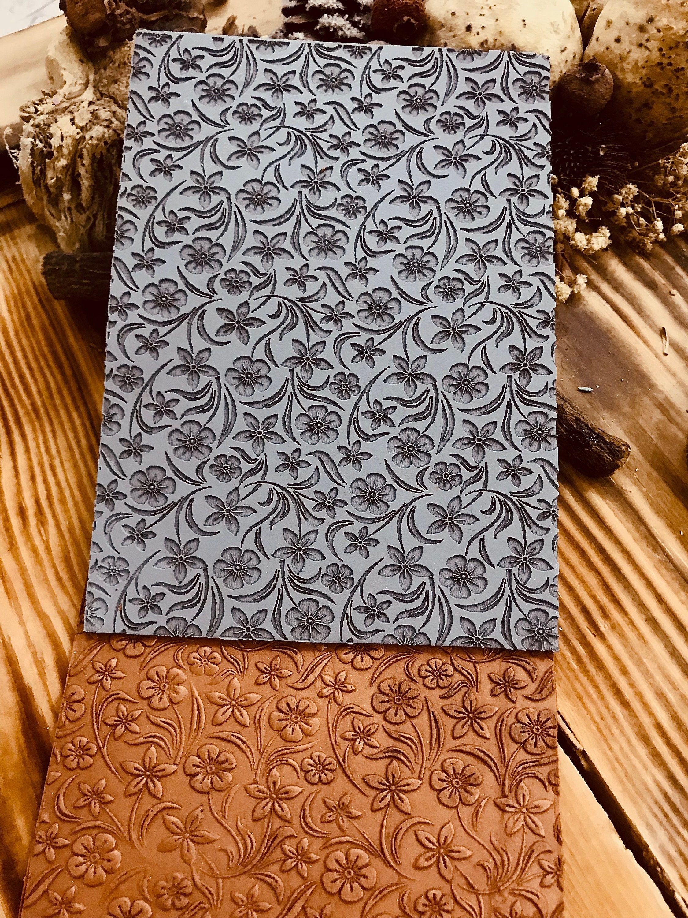 Floral Texture Mat 10x14cm – Small Flower Pattern Rubber Sheet for Polymer Clay & Air Dry Clay – Earring & Jewelry Making Tool