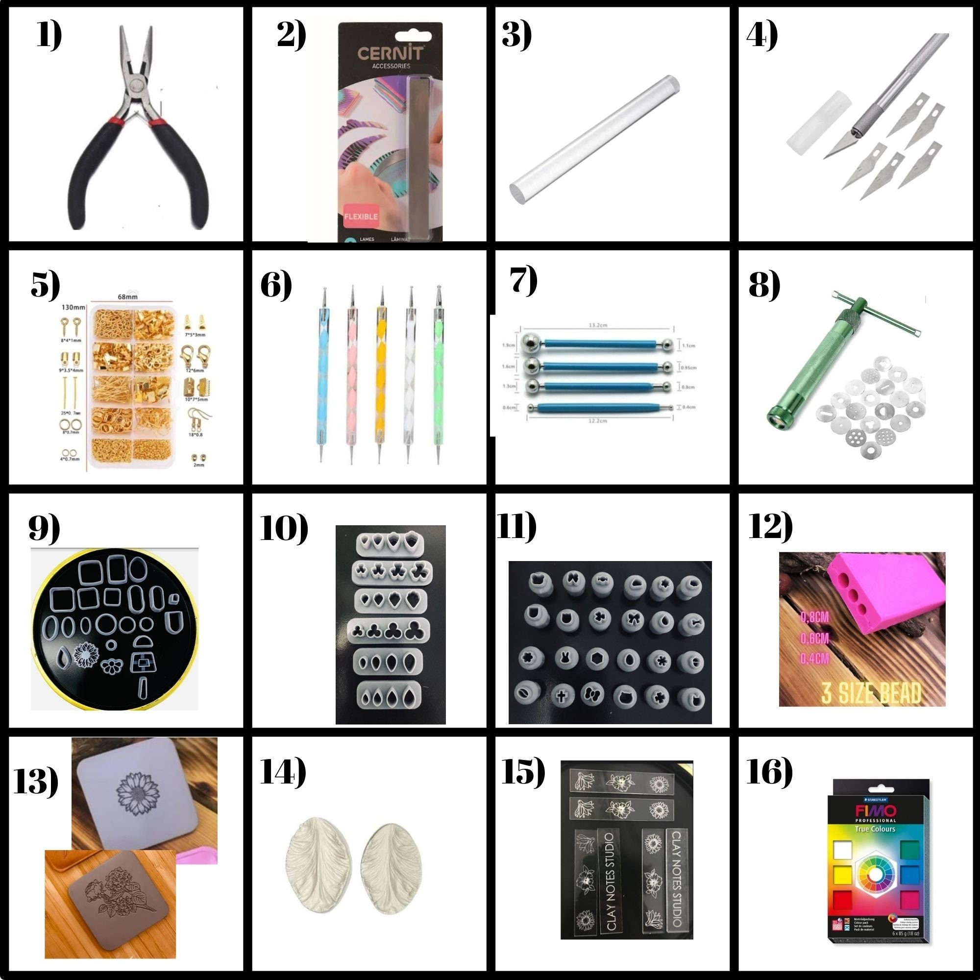 Polymer Clay Starter Kit For Beginners And Crafters ,900+ Pieces Professional Polymer Clay Starter Set, Earring Making Business kit DIY