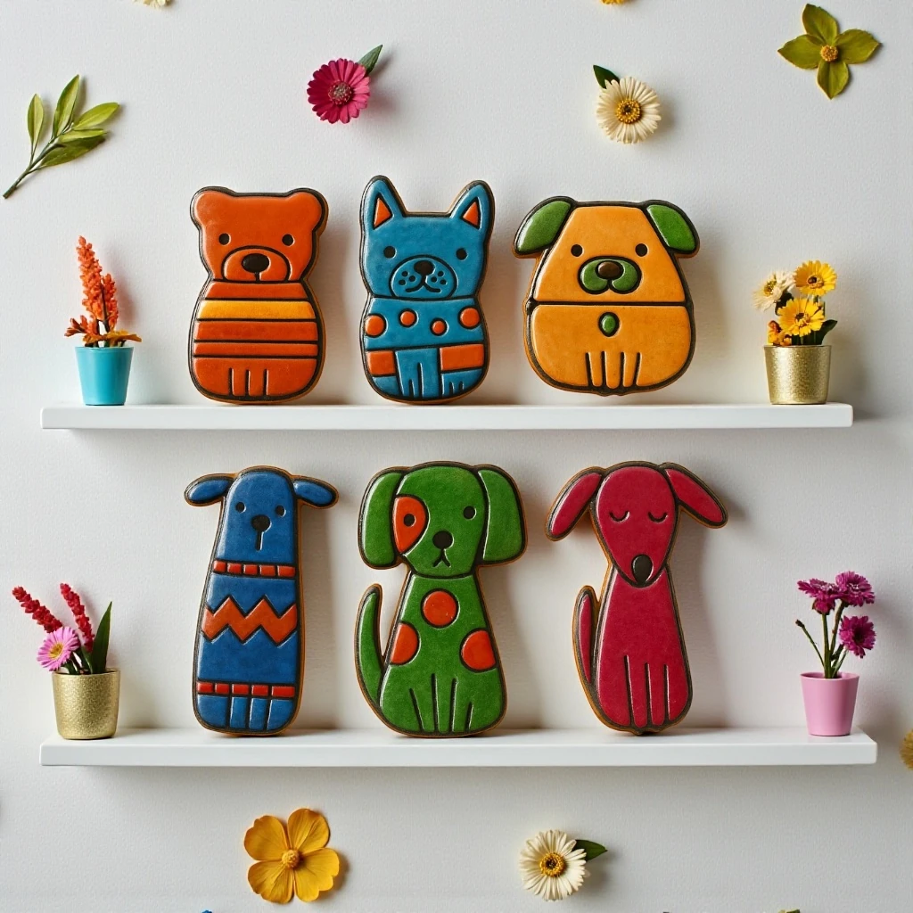 Paw Pals – 6'lı Köpek Damga ve Kesici Seti |Kurabiye|Seramik| Polimer Kil & Hava ile Kuruyan Kil İçin