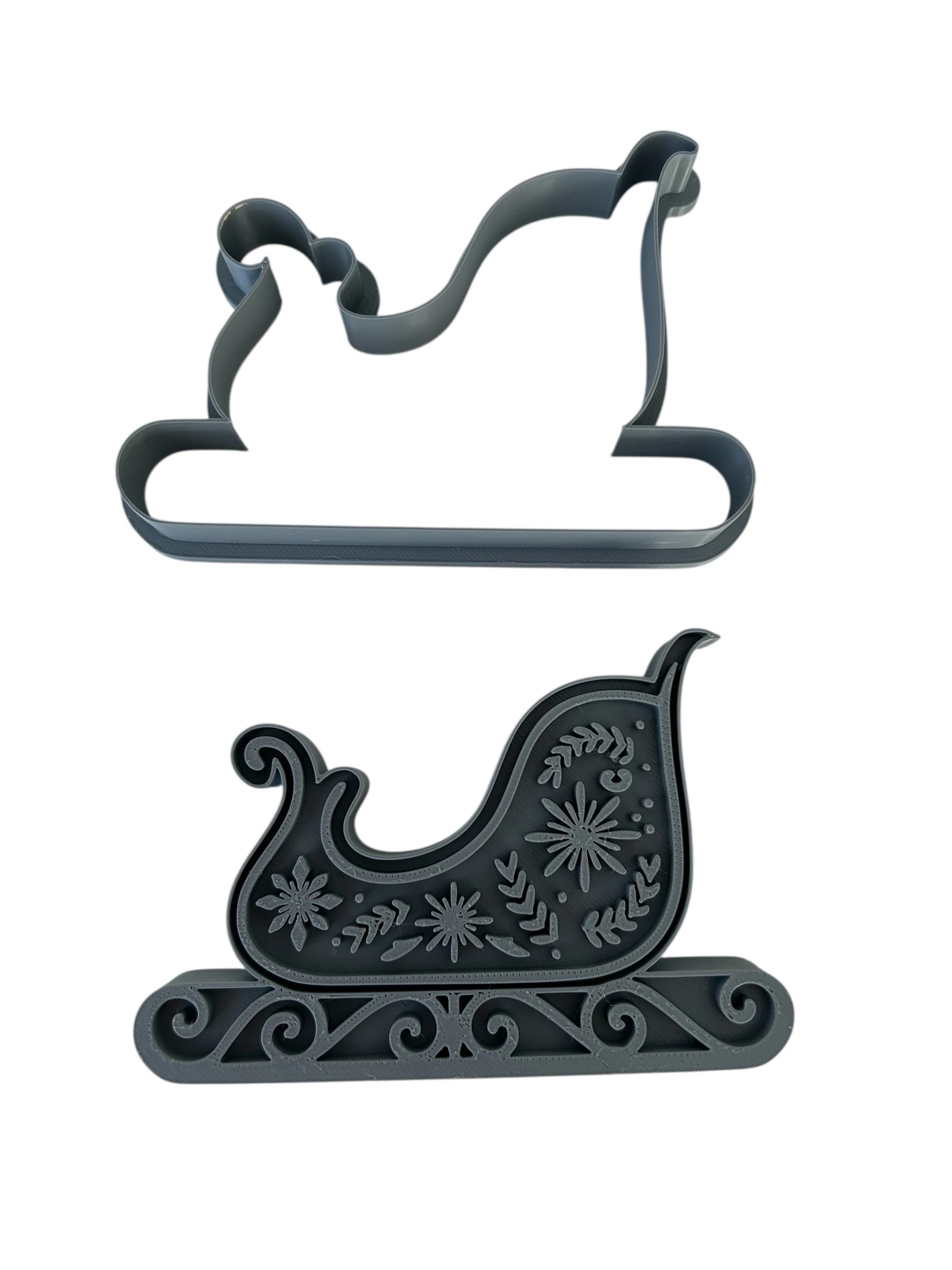 Santa Sleigh Clay Stamp & Cutter | 2 Different Size Available | Pottery ,Air Dry , Polymer Clay