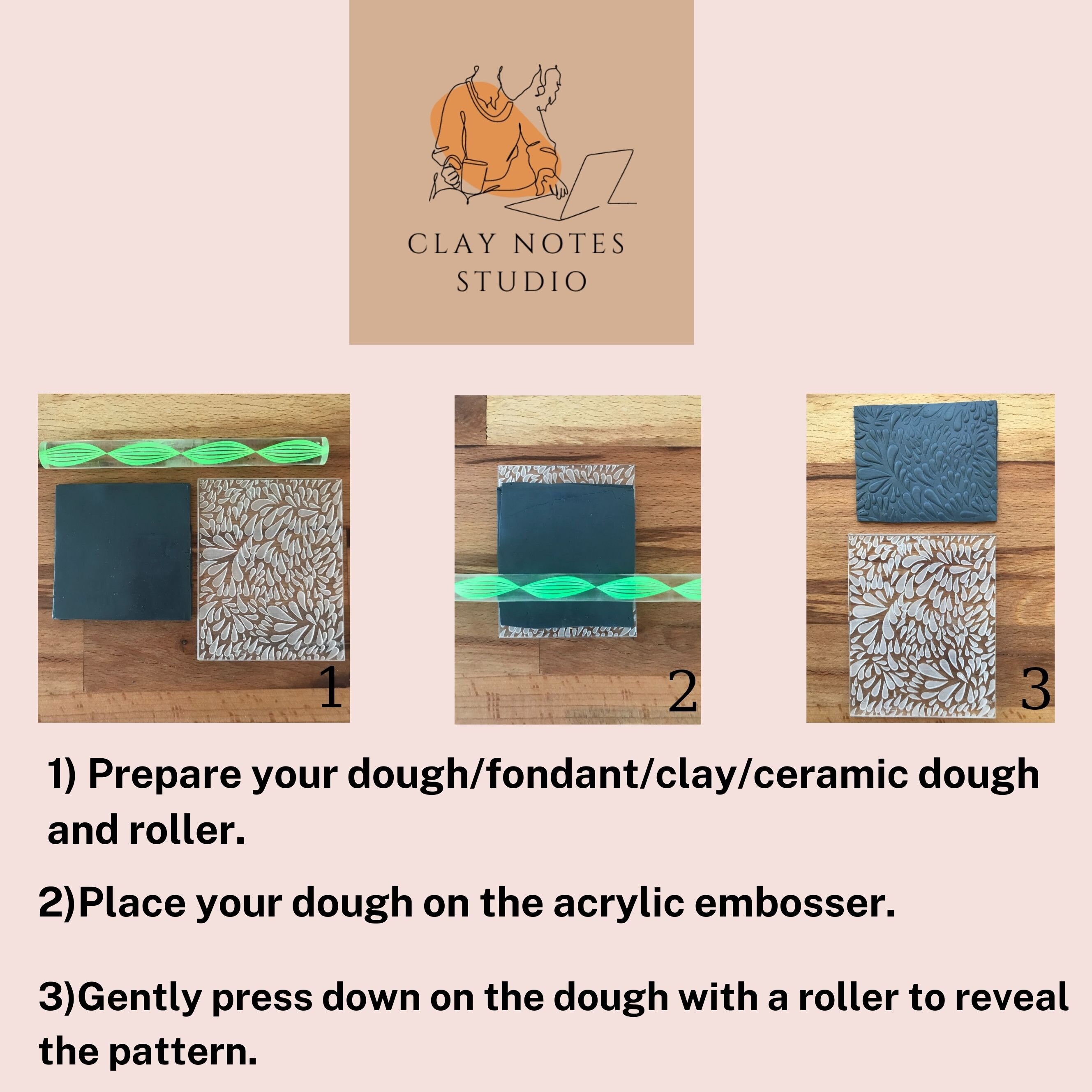Texture Mat, Polymer Clay Embosser Stamp, Acrylic tool, Texture Sheet, Leaf Pattern, Ceramic Earring Supplies