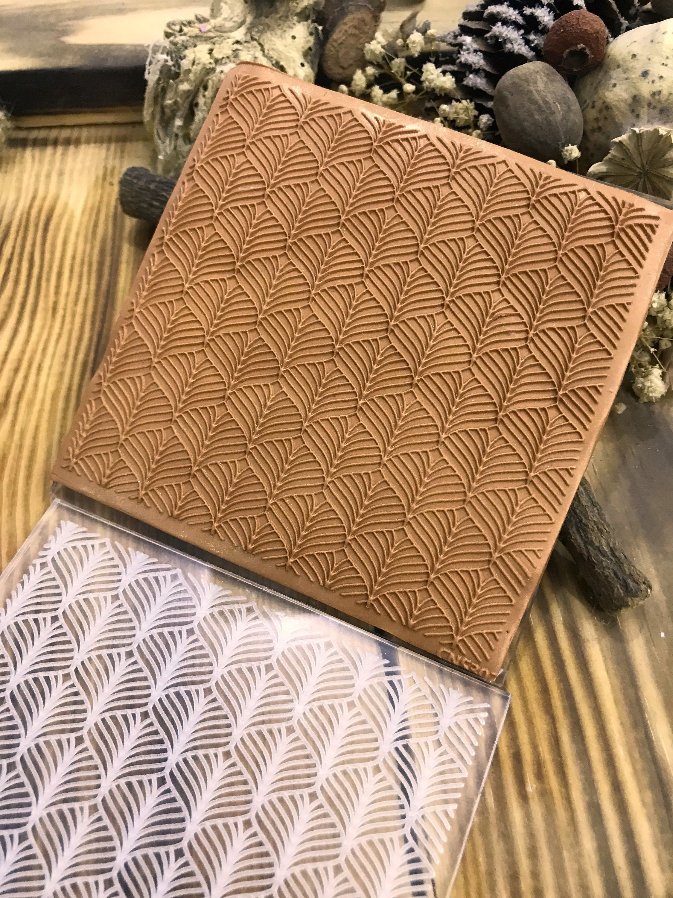 Seamless Acrylic Texture Tile, 10*10cm size,Polymer Clay Embossing Stamp,  Texture Plaque,Texture Tile,Fimo, Sculpey, Cernit