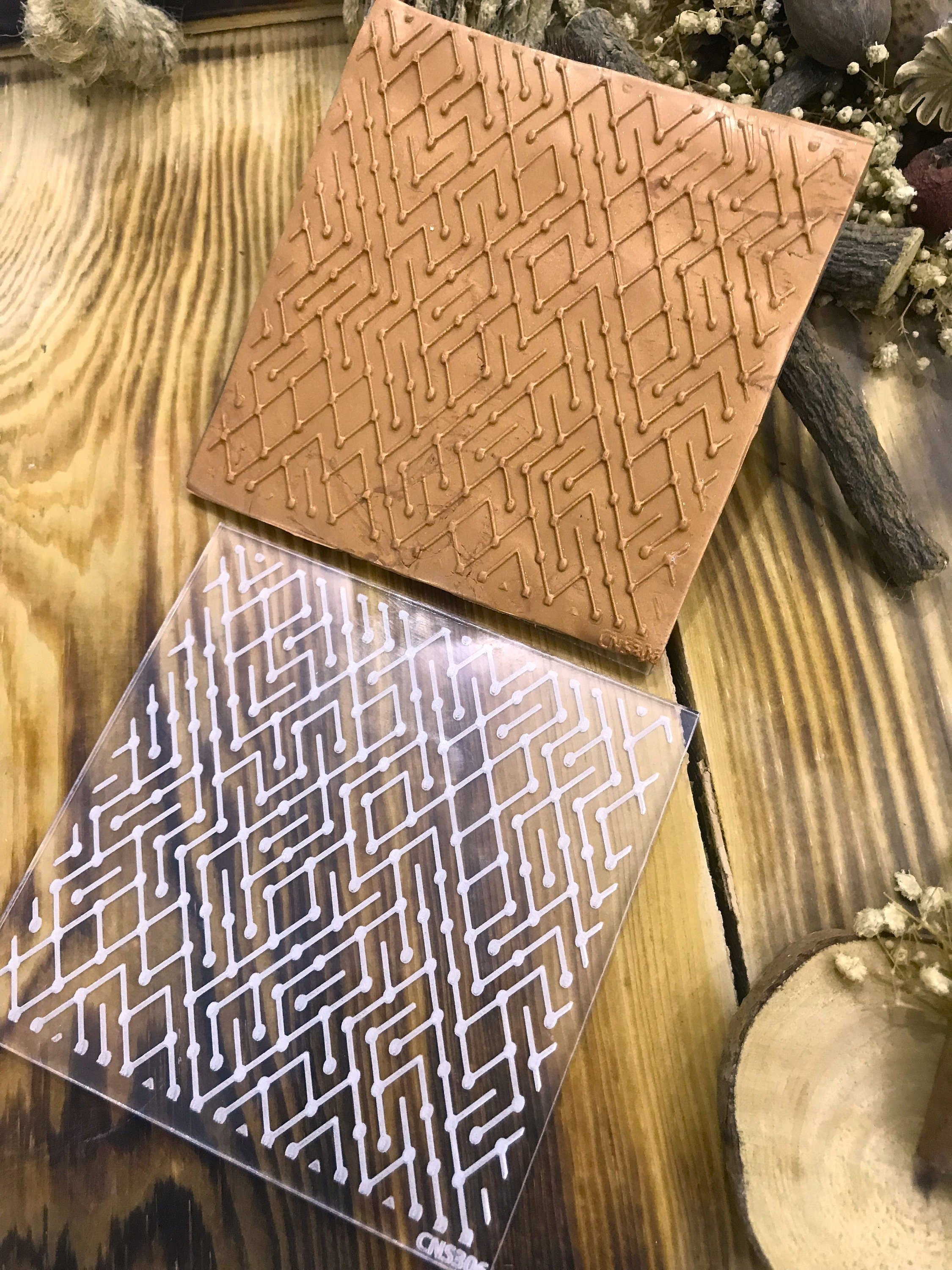 Electrical Patterned Rubber or Acrylic Texture Mat – Polymer Clay Stamp, Embossing Tool, Acrylic Texture Sheet, Plaque, Tile for Fimo, Sculpey, Cernit