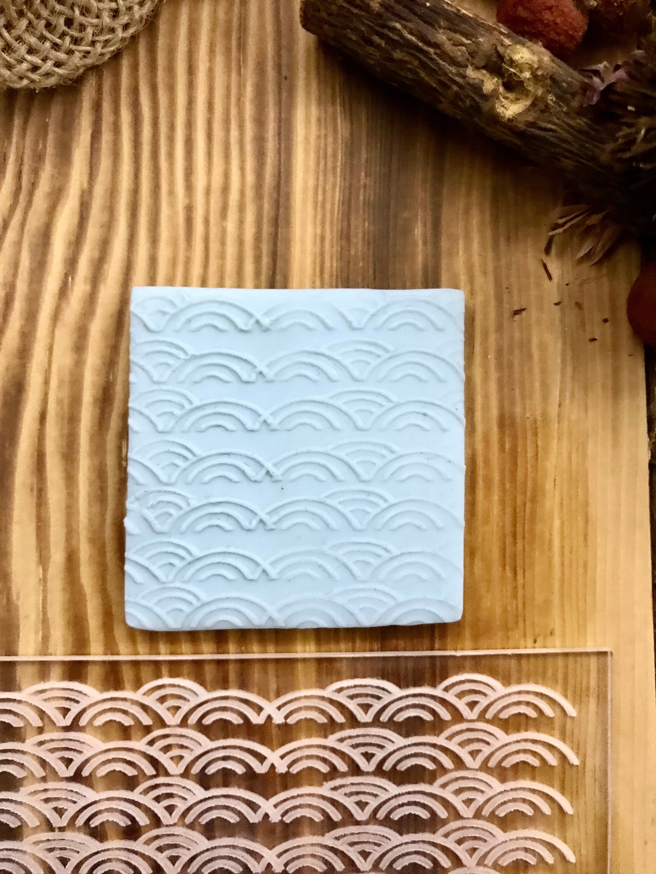 Cloud Pattern Texture Mat – 10x10 cm – Polymer Clay, Air Dry Clay, Metal Clay, and Soap Compatible – Acrylic or Rubber Options