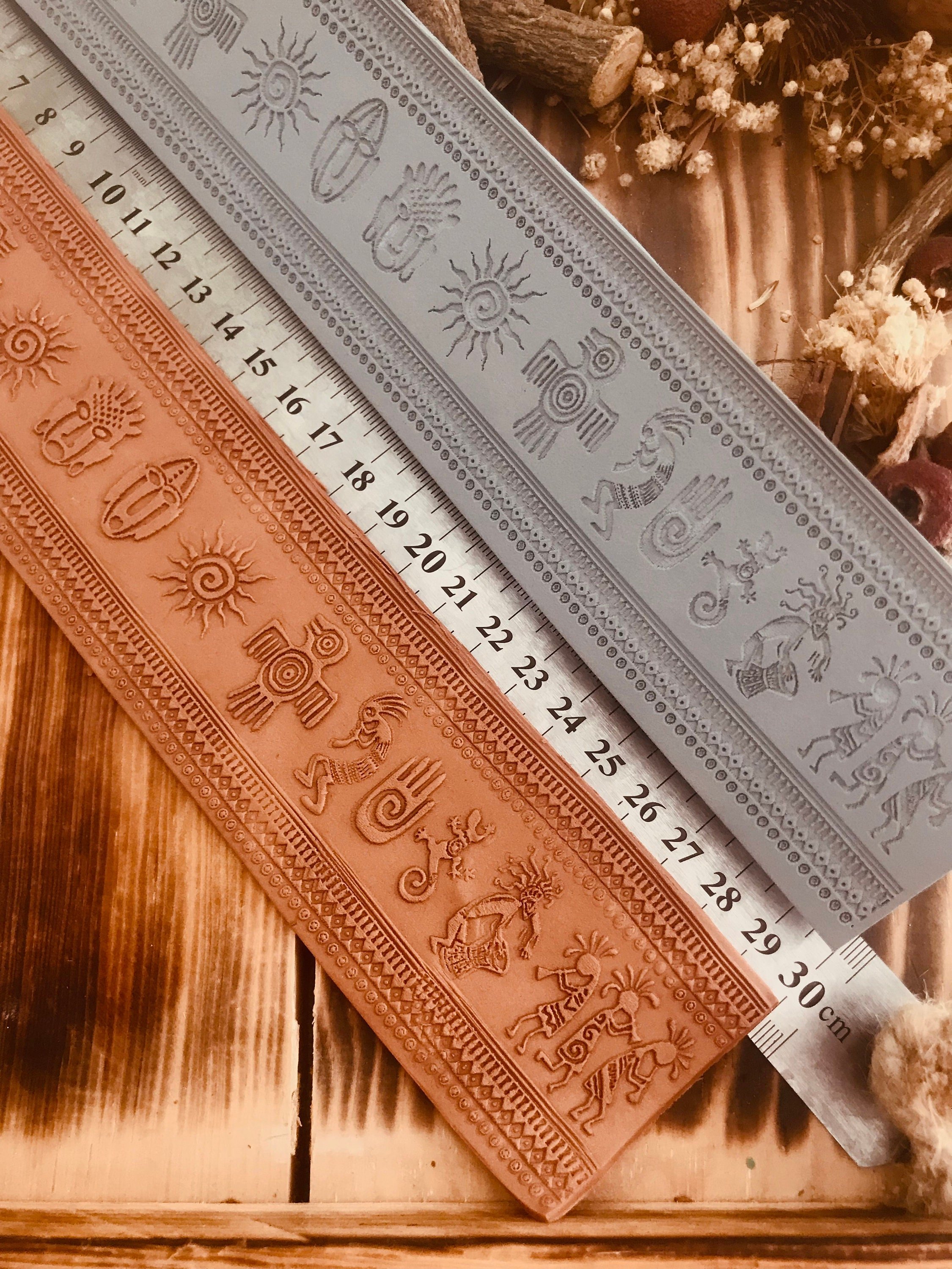 Aztec Texture Mat – Rubber Stamp for Polymer Clay, Pottery, Silver Clay | Earring & Jewelry Making Tool