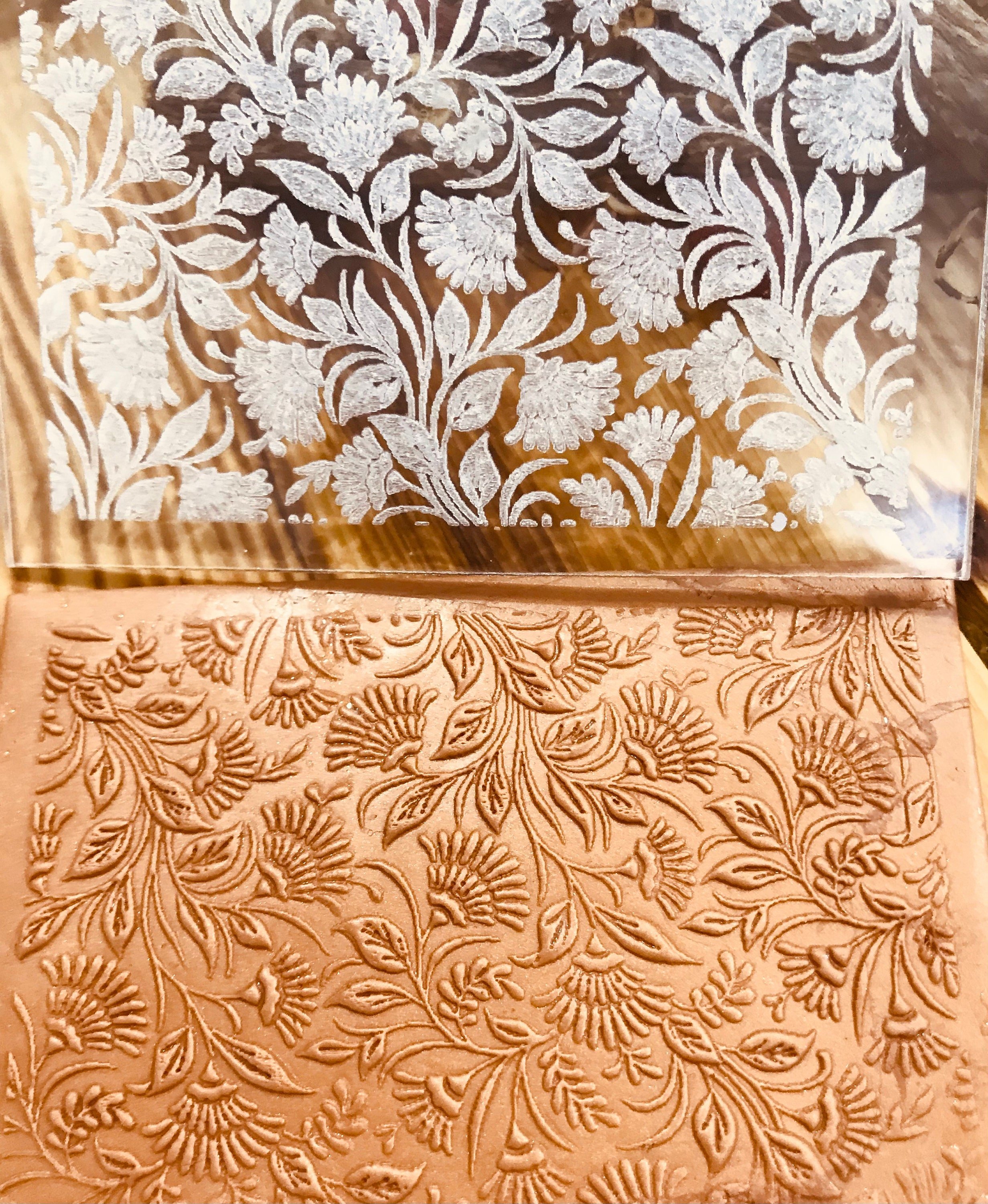 Vintage Unique Acrylic Embossing Stamp For Polymer Clay, Ceramic ,Fondant Stamp, Cookie Embosser, Cookie Stamp, Acrylic texture tool