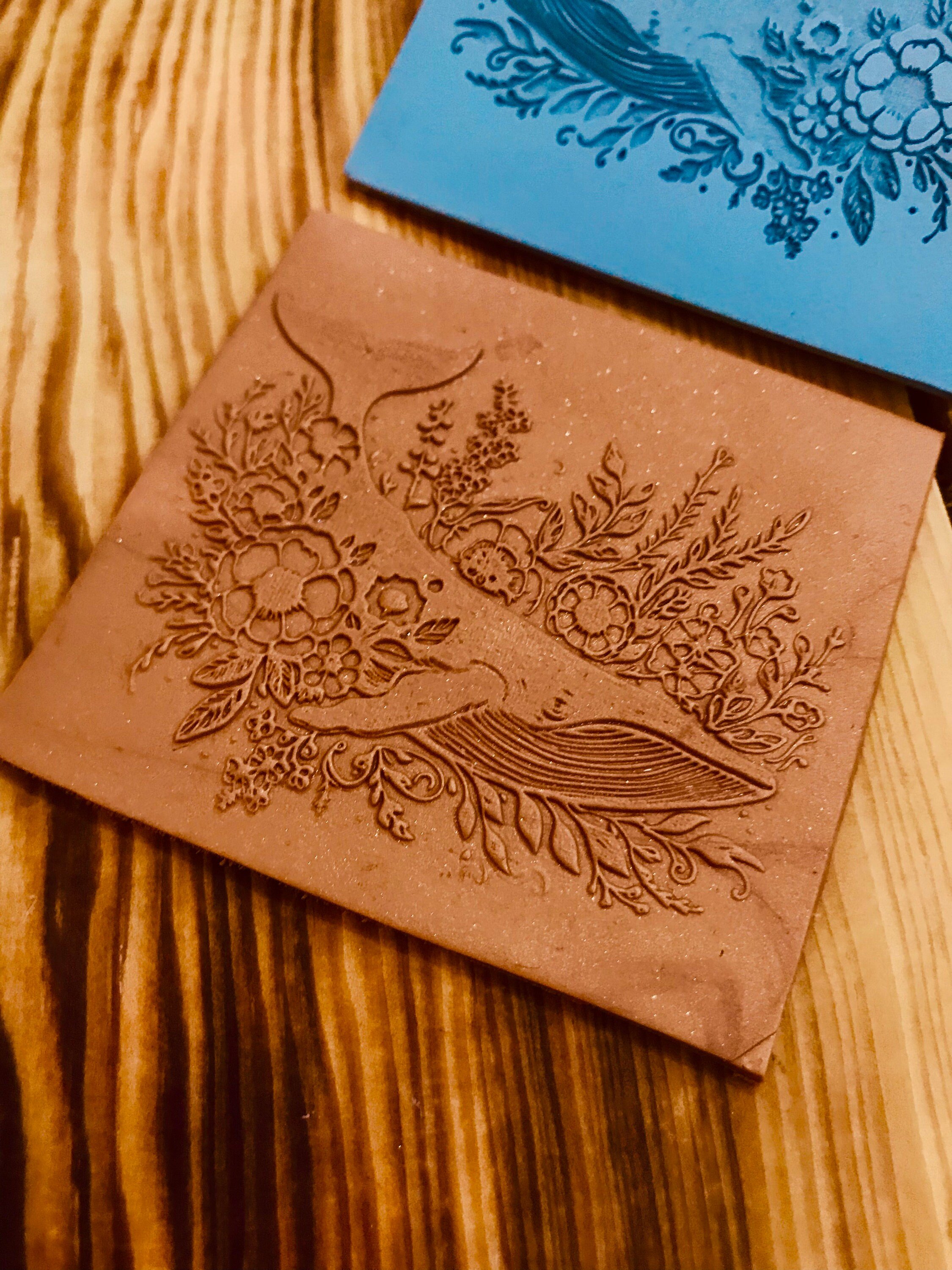 Whale With Flowers Pattern Rubber Texture Mat Polymer Clay Tools⎥Earring Making⎥Hand Roller⎥Clay Texture Tool⎥Jewellery Tools