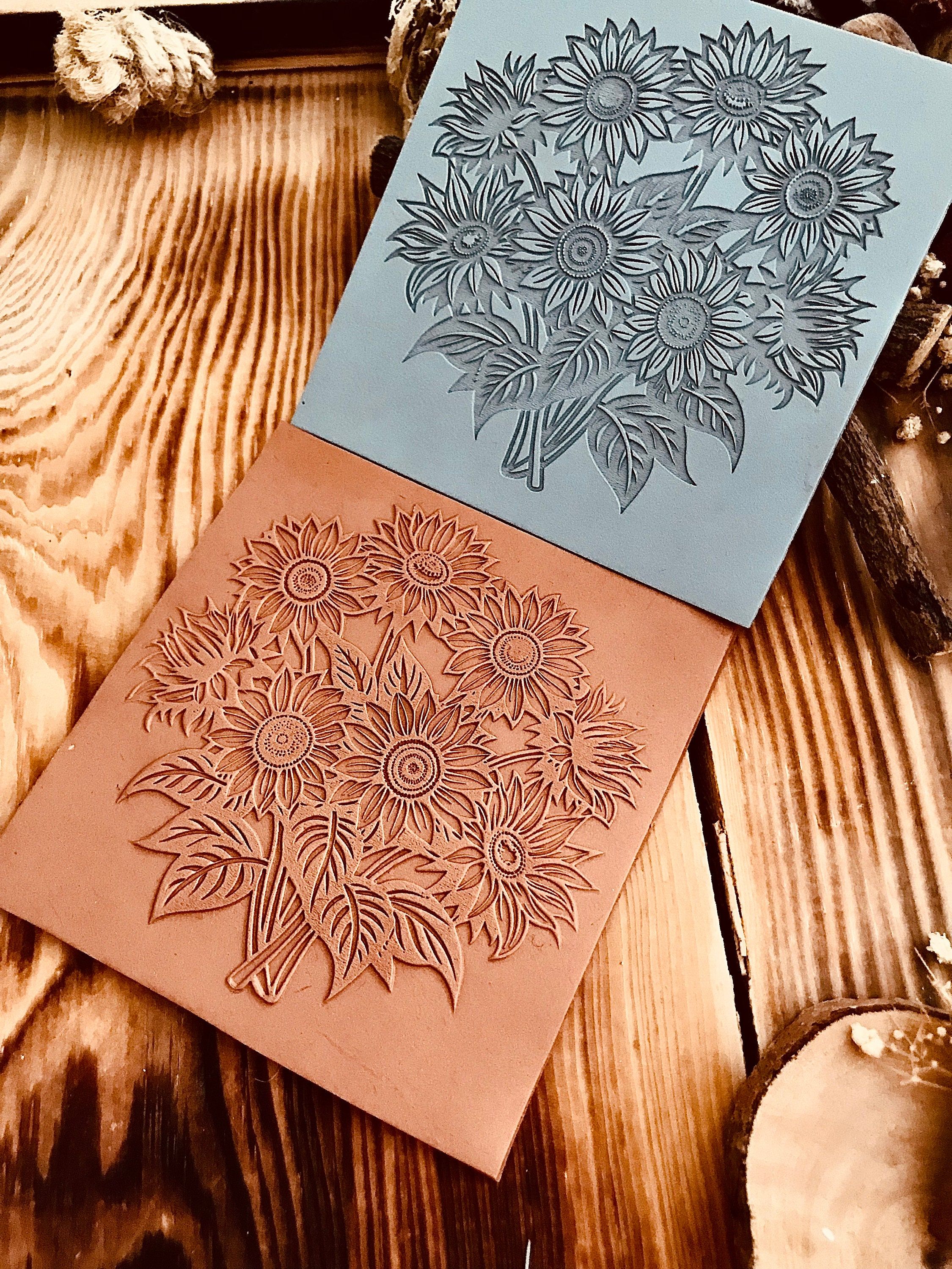 Sunflower Bouquet Rubber Texture Mat 10*10Cm⎥Polymer Clay Tools⎥Earring Making⎥Hand Roller⎥Clay Texture Tool⎥Jewellery Tools