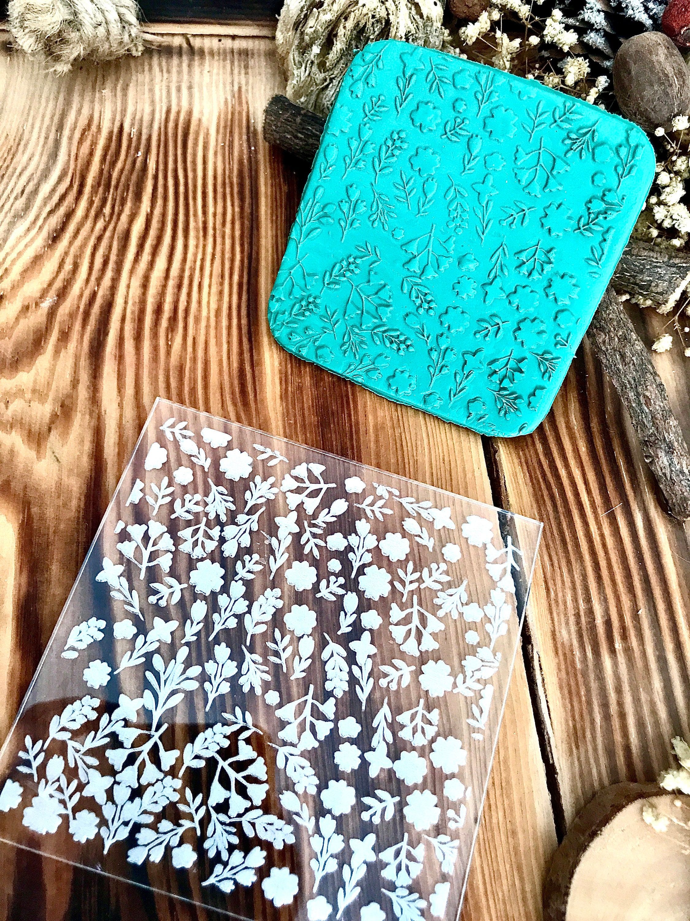 Botanical Leaf6 Texture Mat for Polymer Clay Rubber or Acrylic Texture Stamp, Clay Tool, Texture Sheet for Polymer Clay Earrings & Fondant Crafts