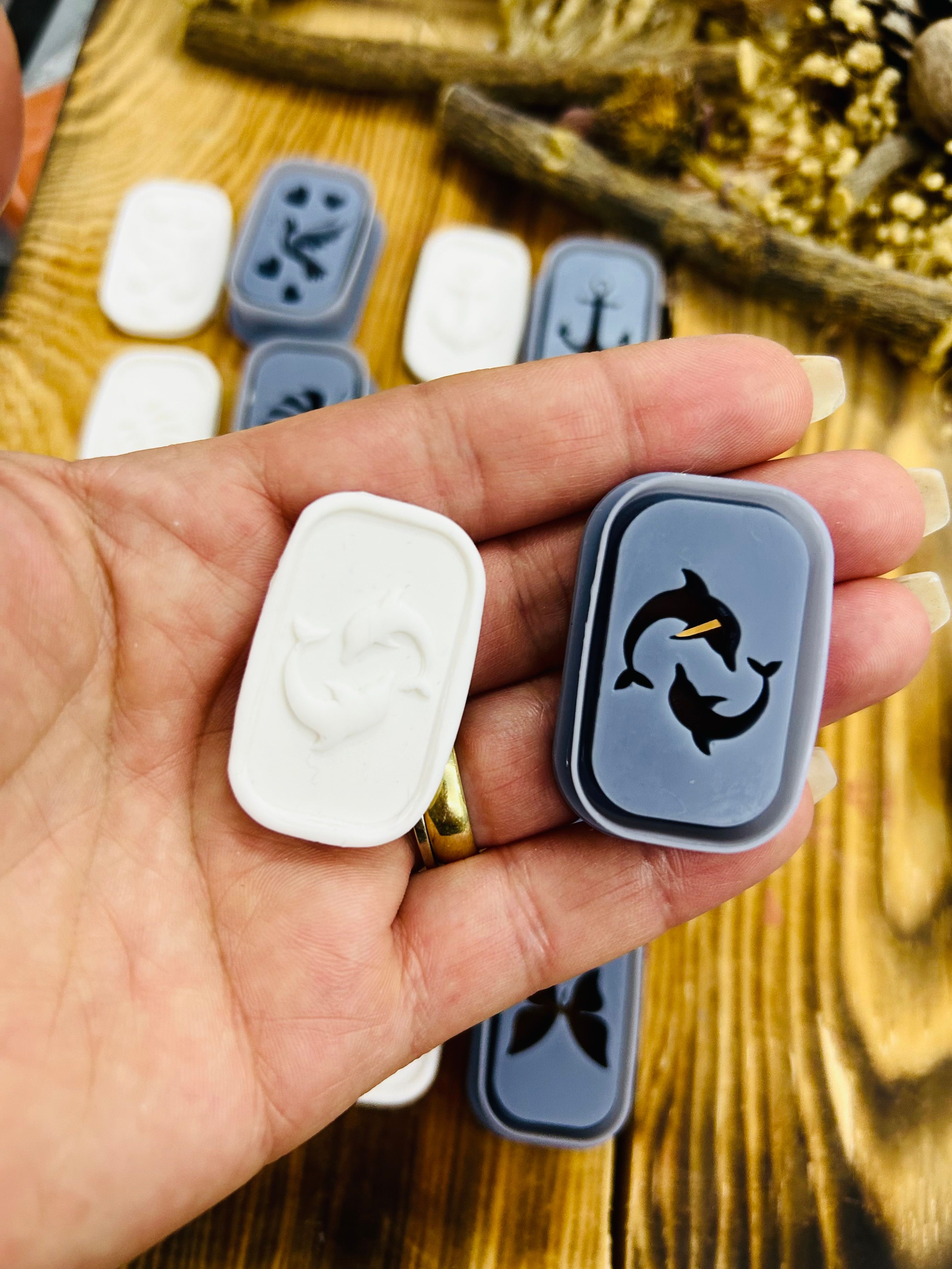 Animal And Nature Clay Cutter Set for Polymer Clay 8pc Resin Cutters with Cat,Anchor, Dove, Butterfly, Turtle, Dolphin, Leaf, Cherry Blossom