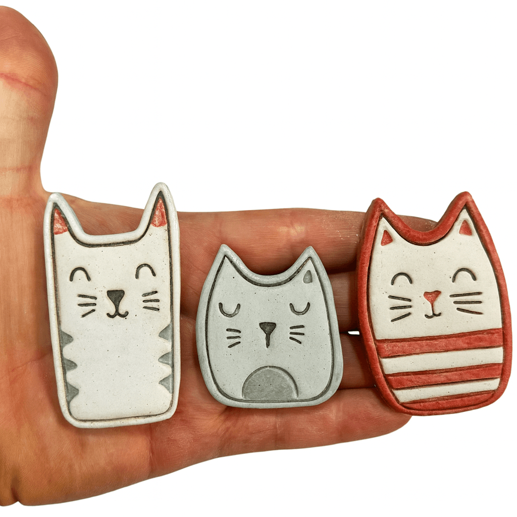 Whisker Friends Kedi Kesici ve Damga Seti – Seramik, Polimer Kil, Hava ile Kuruyan Kil, Sabun ve El İşleri için 6 Sevimli Kedi Tasarımı