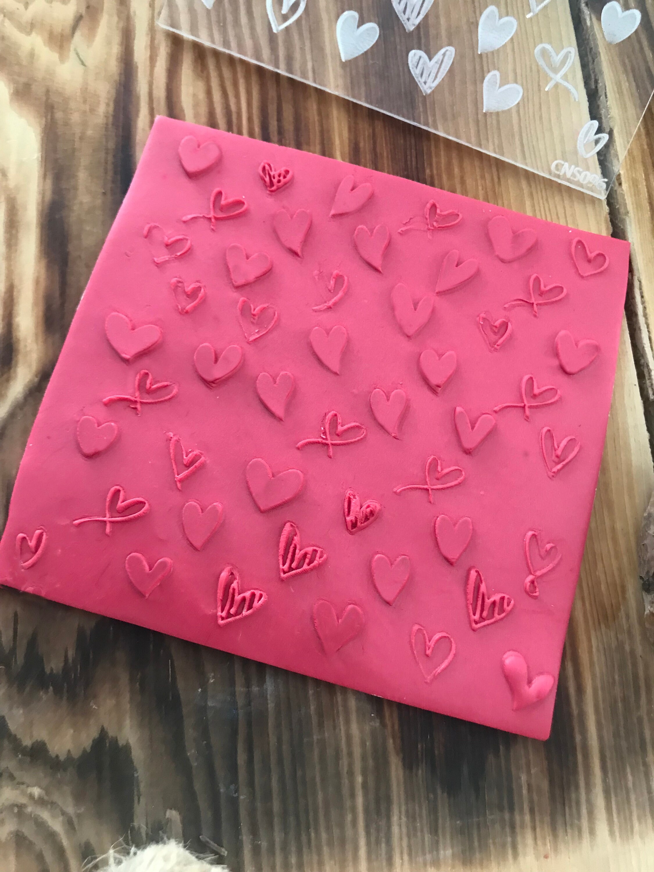 Heart Pattern Texture Mat, Acrylic Texture Sheet Polymer Clay Impression Mat, Acrylic Ceramic texture tool, Polymer Clay Earring Tool