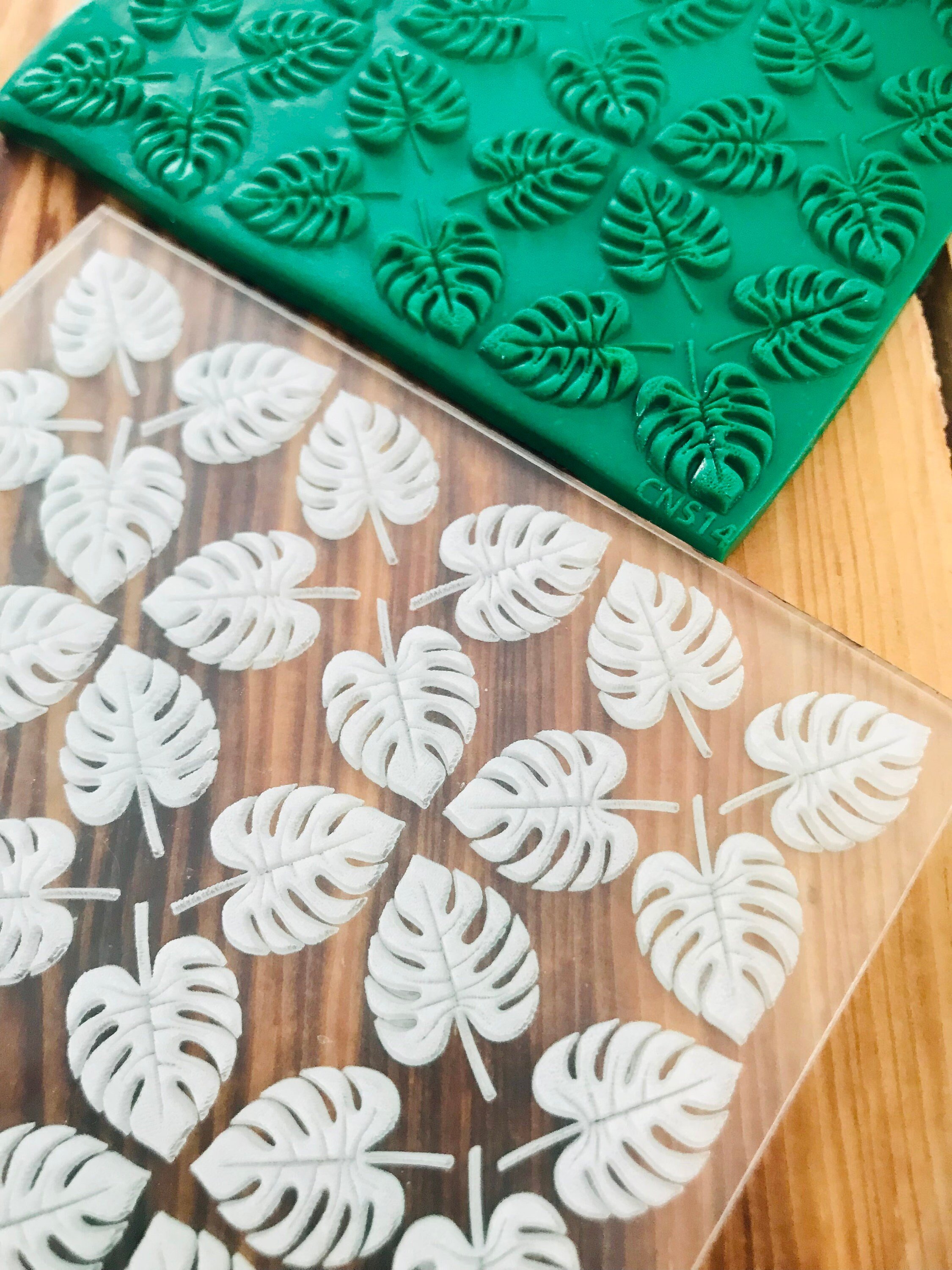 Leaf Texture Mat, Polymer Clay Debossing Stamp, Acrylic clay texture tool, Texture Sheet, Ceramic Earring Supplies, Fondant Leaves