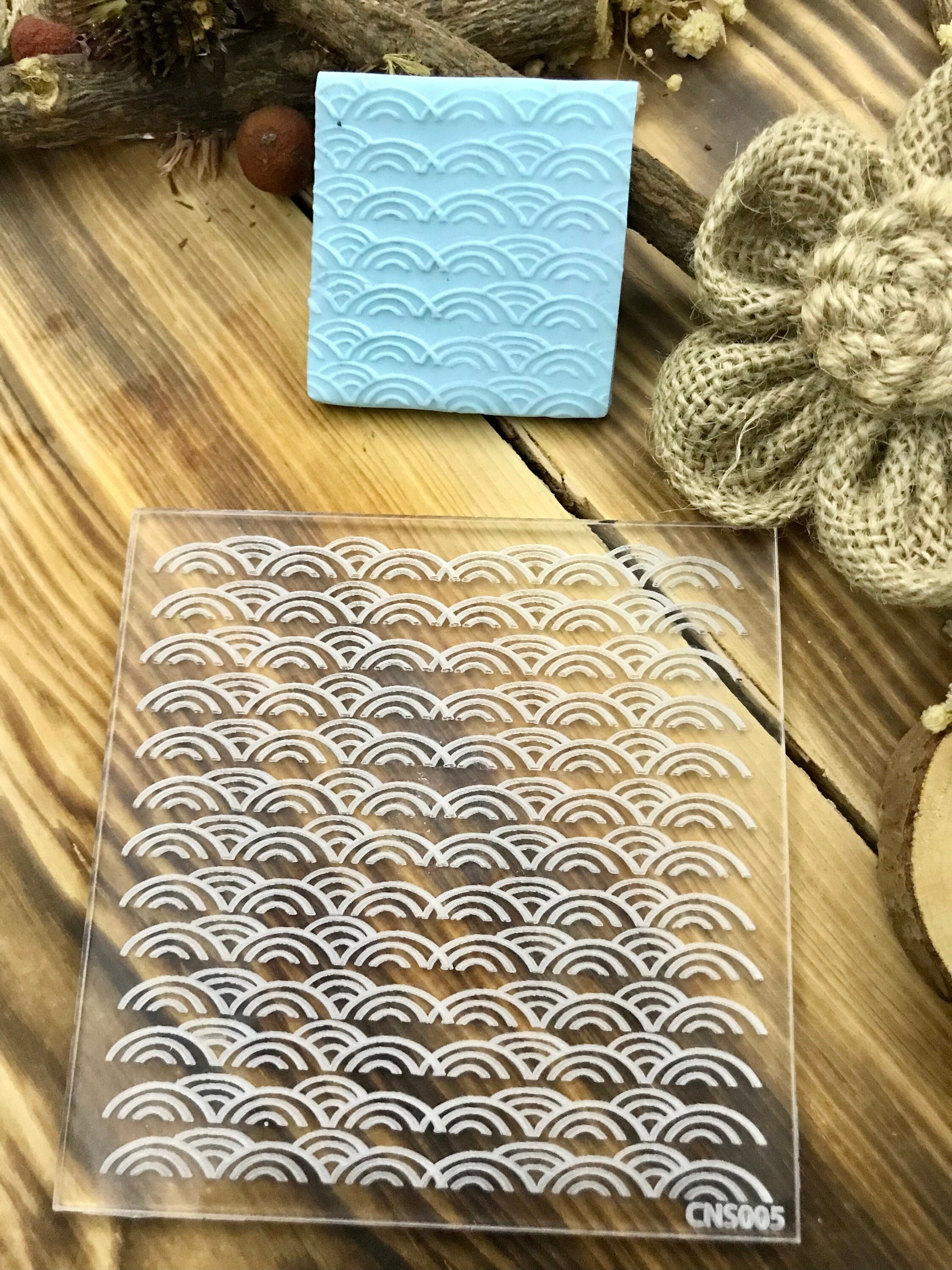 Cloud Pattern Texture Mat – 10x10 cm – Polymer Clay, Air Dry Clay, Metal Clay, and Soap Compatible – Acrylic or Rubber Options