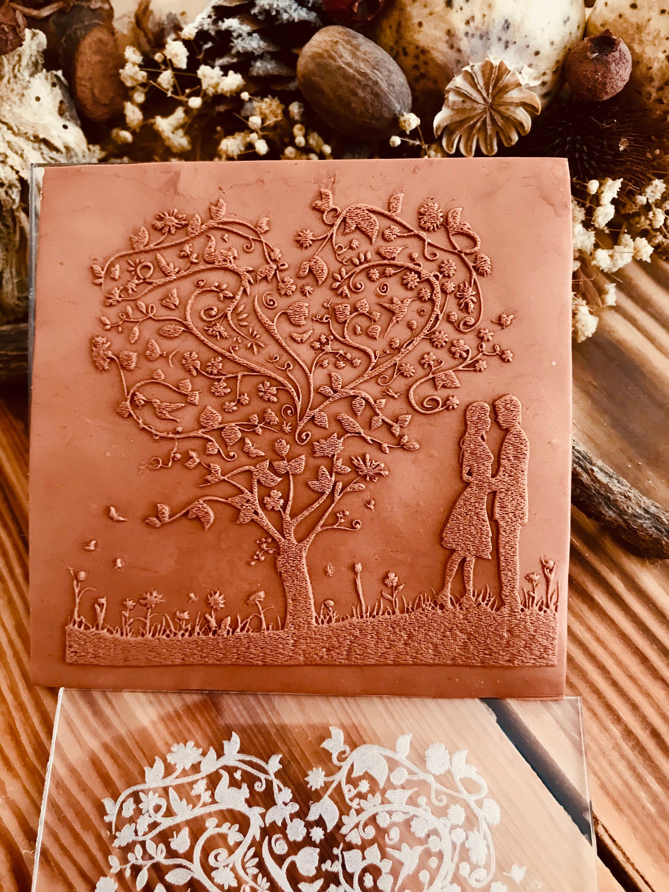 Valentine, Wedding, Bride Acrylic Embossing Stamp For Polymer Clay, Ceramic ,Fondant  Cookie Embosser, Cookie Stamp, Acrylic texture tool