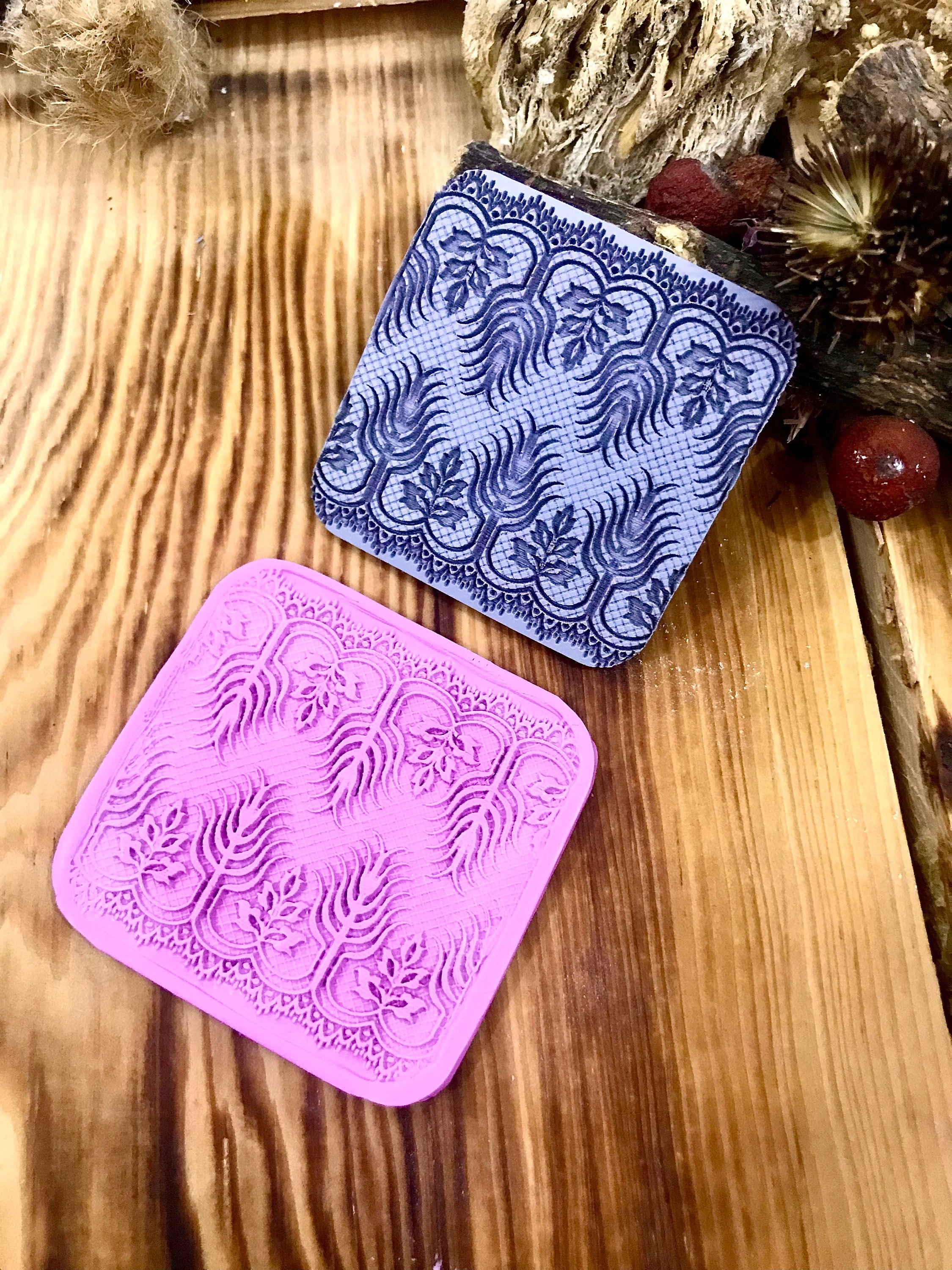 Baroque Pattern Rubber Texture Mat⎥Polymer Clay Tools⎥Earring Making⎥Hand Roller⎥Clay Texture Tool⎥Jewellery Tools