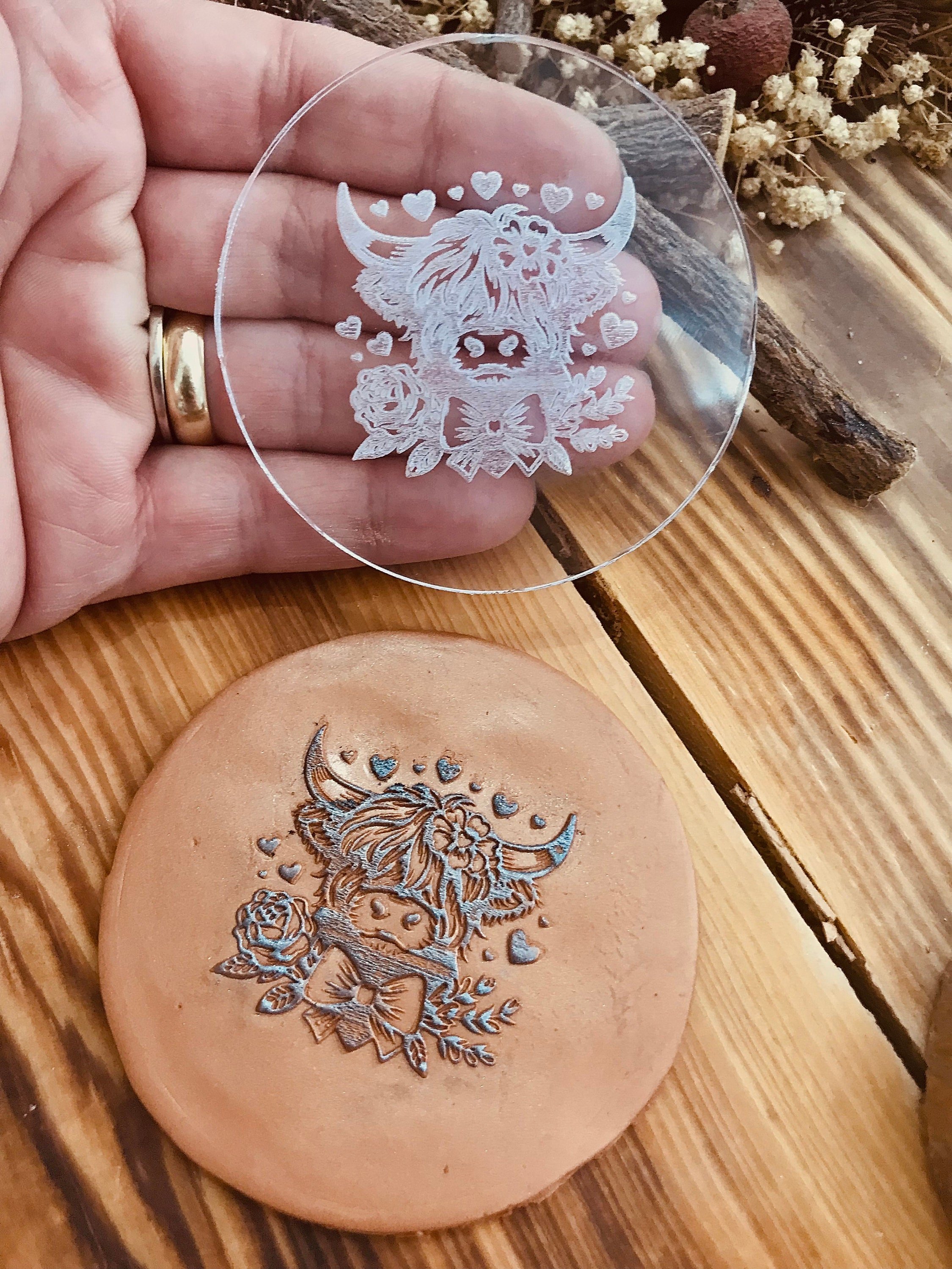 Baby Cow Pattern Texture Mat – Debossing Stamp for Acrylic Clay, Ceramic, and Polymer Clay | Texture Plate & Craft Tool