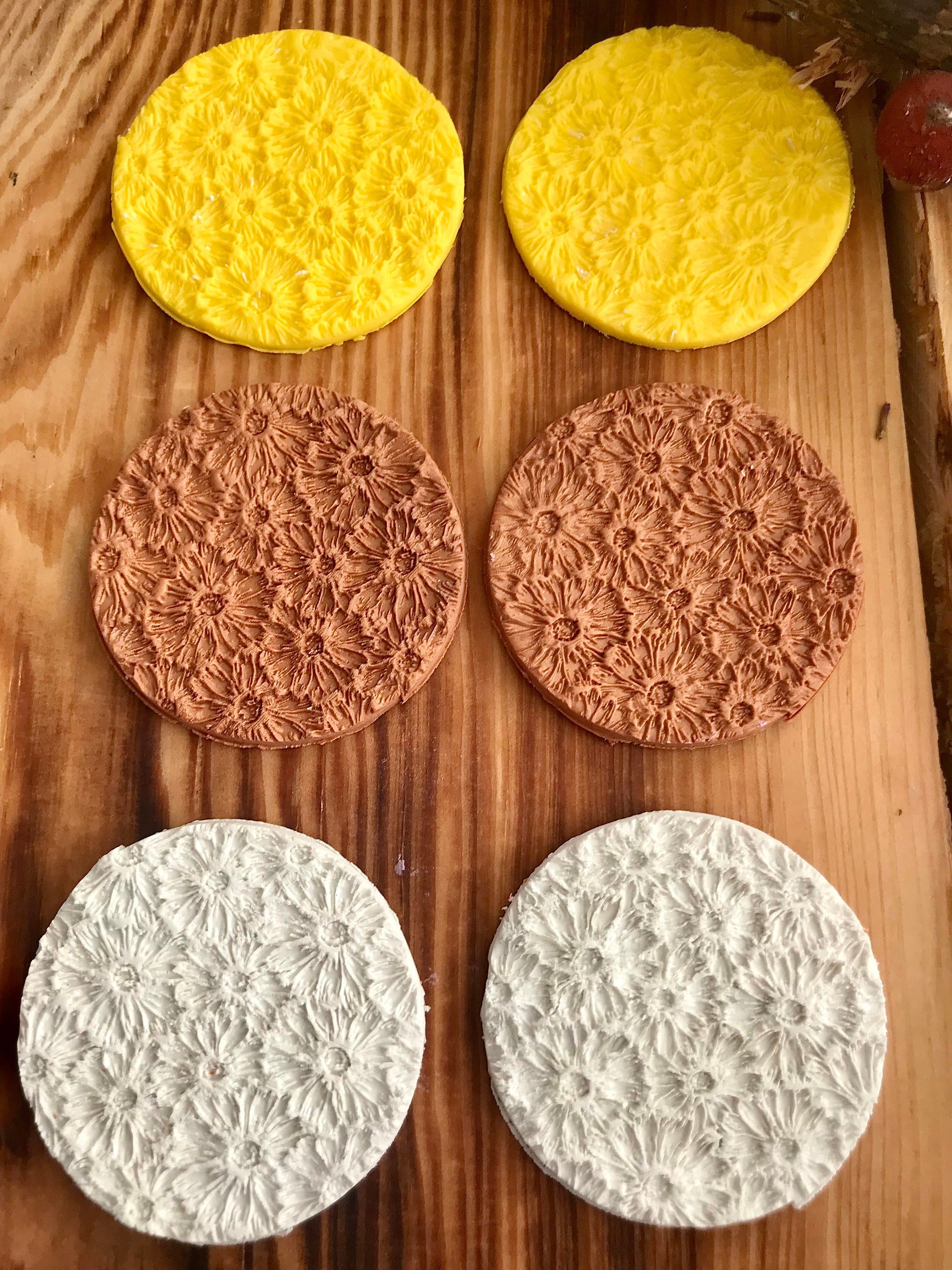 Sunflower/Daisy Pattern Rubber Texture Mat⎥Polymer Clay Tools⎥Earring Making⎥Hand Roller⎥Clay Texture Tool⎥Jewellery Tools
