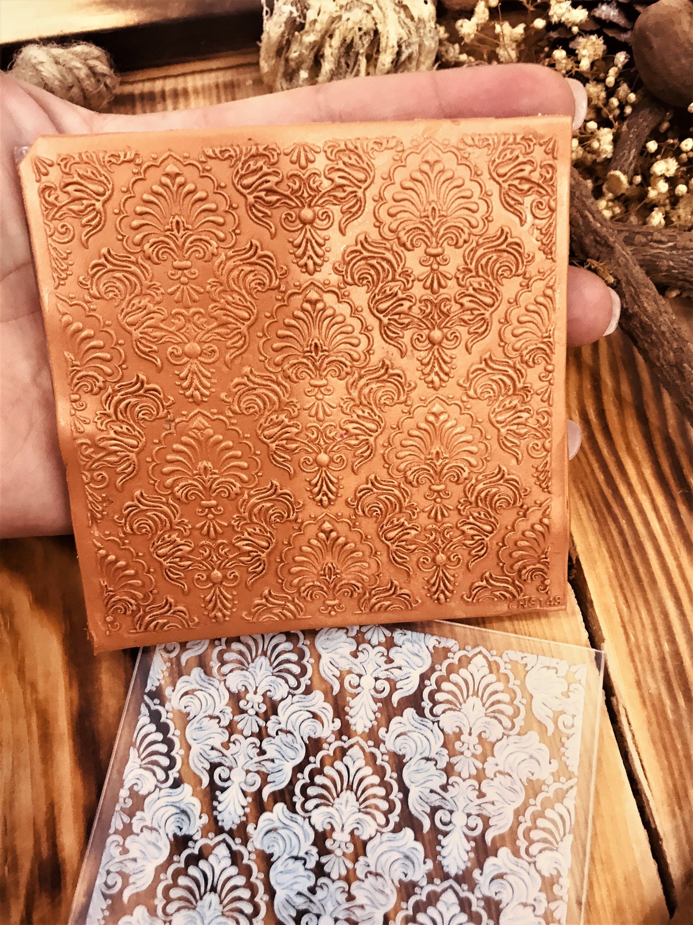 Vintage Pattern Texture Mat,Polymer Clay, Embossing Stamp, Acrylic Texture Sheet, Texture Plaque, Clay Texture Tile,Fimo, Sculpey, Cernit