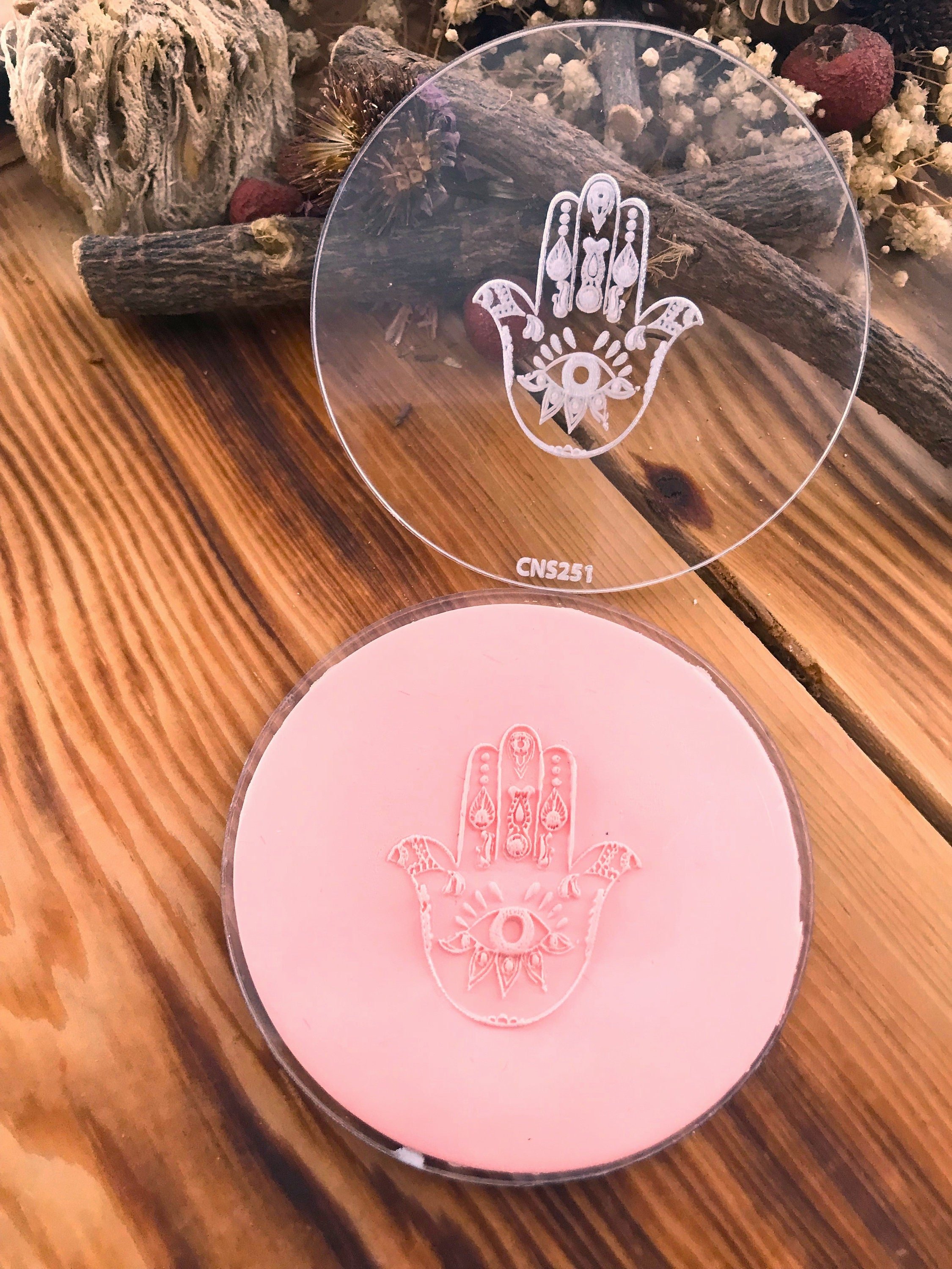 Hamsa Hand Acrylic Texture Stamp for Polymer Clay, Embossing Stamp For Polymer Clay, Texture Sheet, Clay Stamp, Pottery Tools