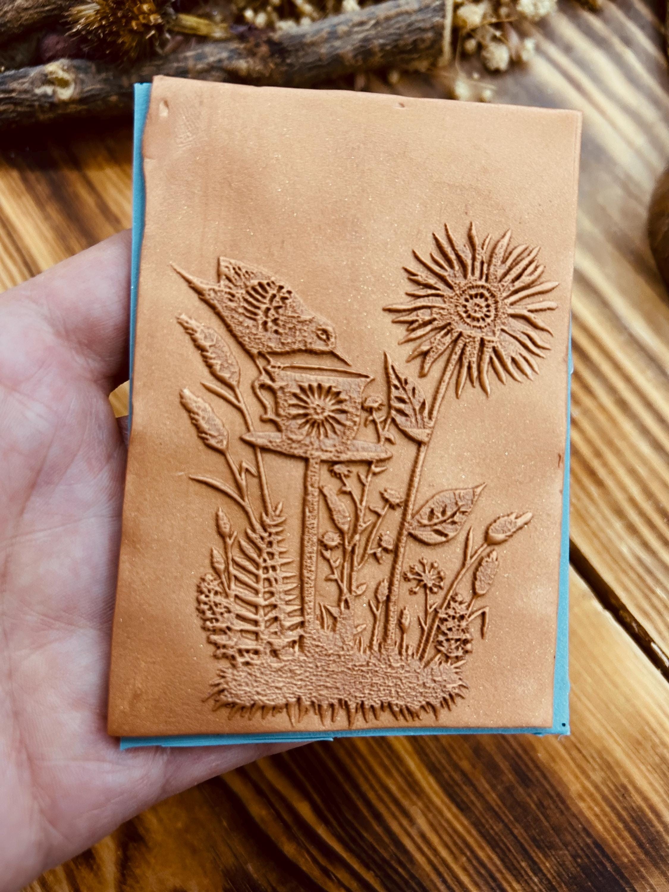 Bird & Flowers Rubber Texture Mat – Polymer Clay Tool for Earring Making, Jewelry, DIY Crafts, Air Dry Clay & Ceramic
