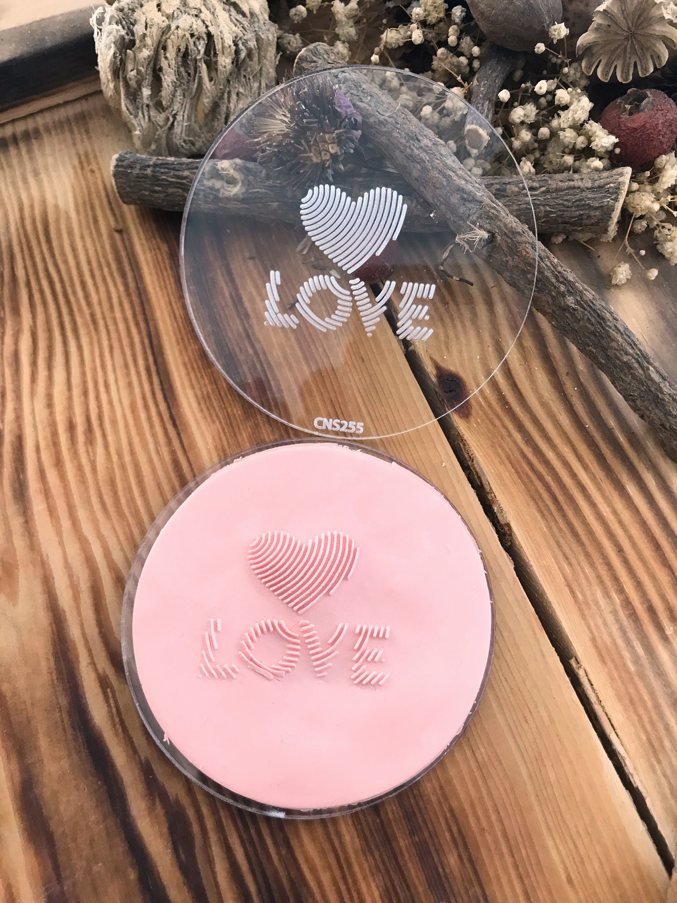 Love Pattern Acrylic texture sheet ,Acrylic Texture Stamp for Polymer Clay, Embossing Stamp For Polymer Clay