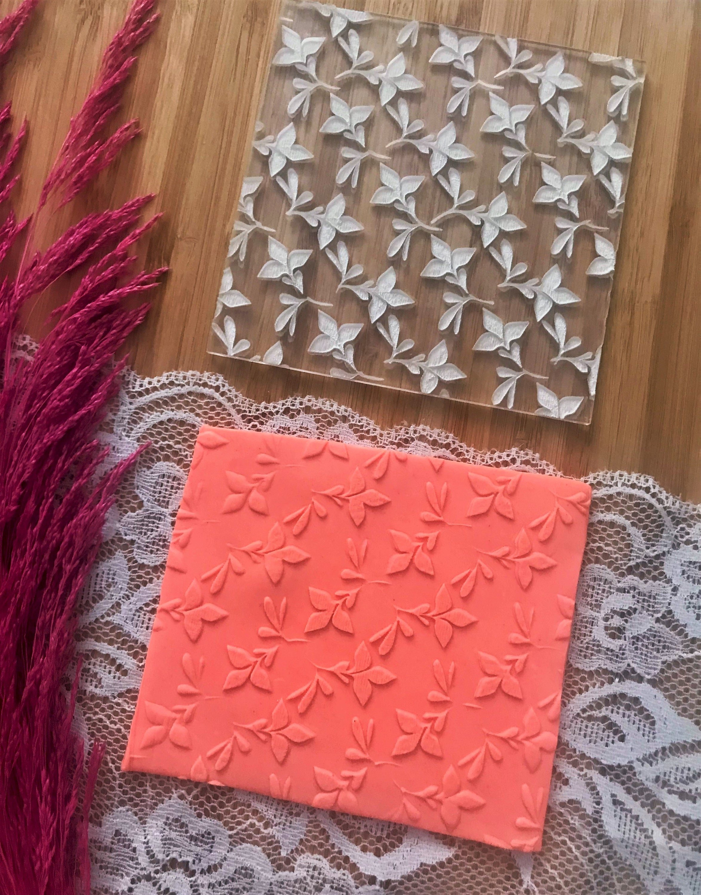 Texture Mat, Polymer Clay Embosser Stamp, Acrylic tool, Texture Sheet, Leaf Pattern, Ceramic Earring Supplies